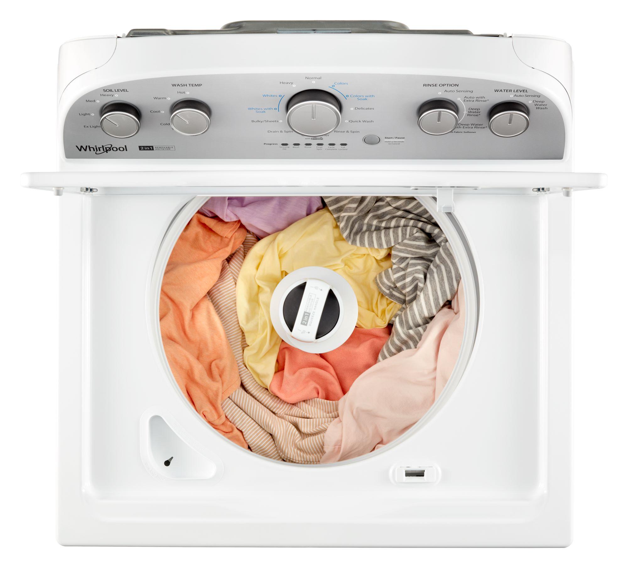 Whirlpool® Brand New WTW4957PW, 3.8-3.9 Cu. Ft. 2 in 1 Top Load Washer with Removable Agitator Capacity 3.8 Cu ft