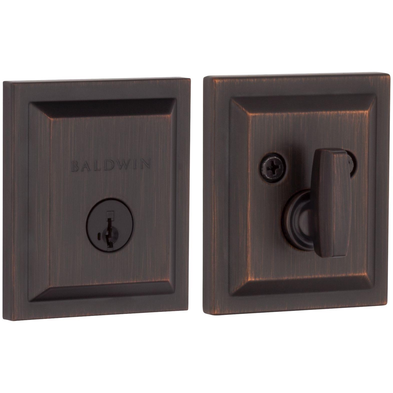 Baldwin 380SLB11PSMTCPRCAL Torrey Pines 380 Rectangular Low Profile Single Cylinder Deadbolt with SmartKey