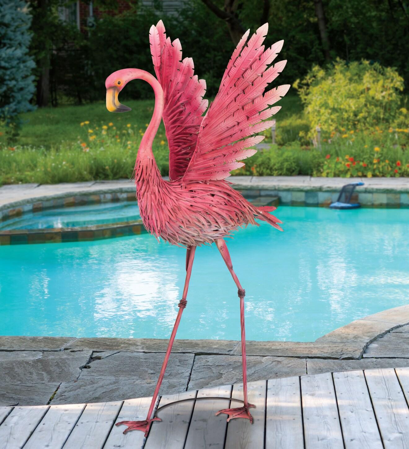 Regal Art & Gift Pink Metal 46 in. H Flamingo Statue