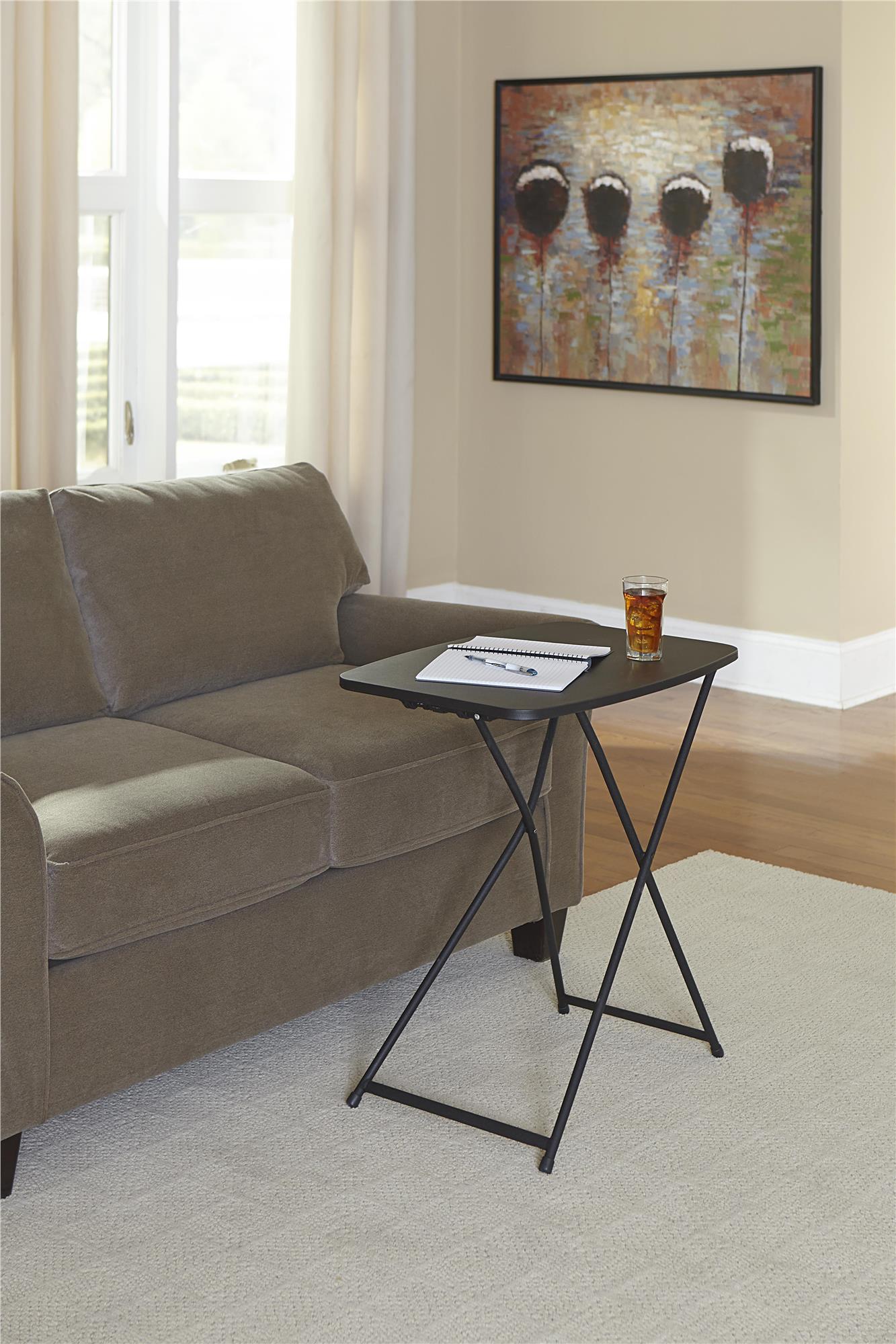 COSCO Personal Folding Activity Table, Multi-Purpose, Adjustable Height, Black, 2-Pack