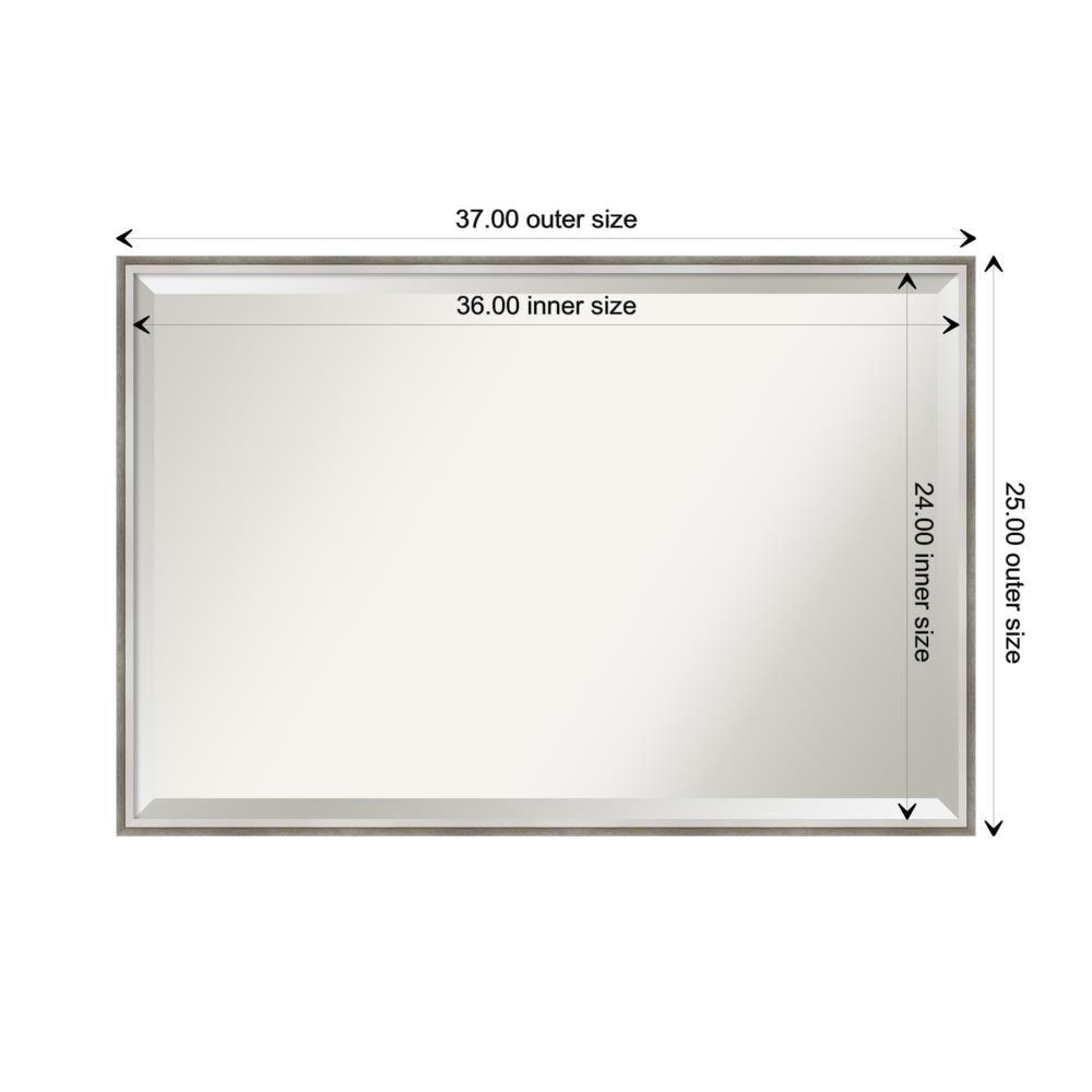 Elegant 37" x 25" Bronze and Silver Wood Bathroom Vanity Mirror