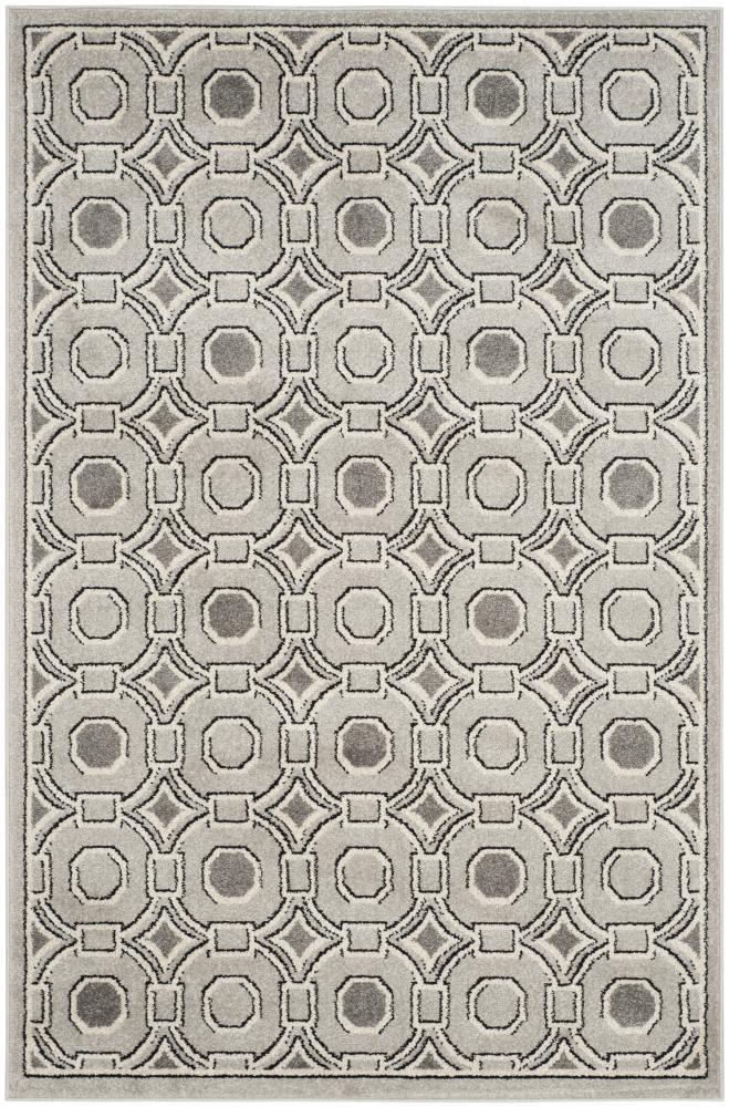 Amherst AMT431 Power Loomed Indoor Area Rug - Light Grey/Ivory - 4'x6' - Safavieh