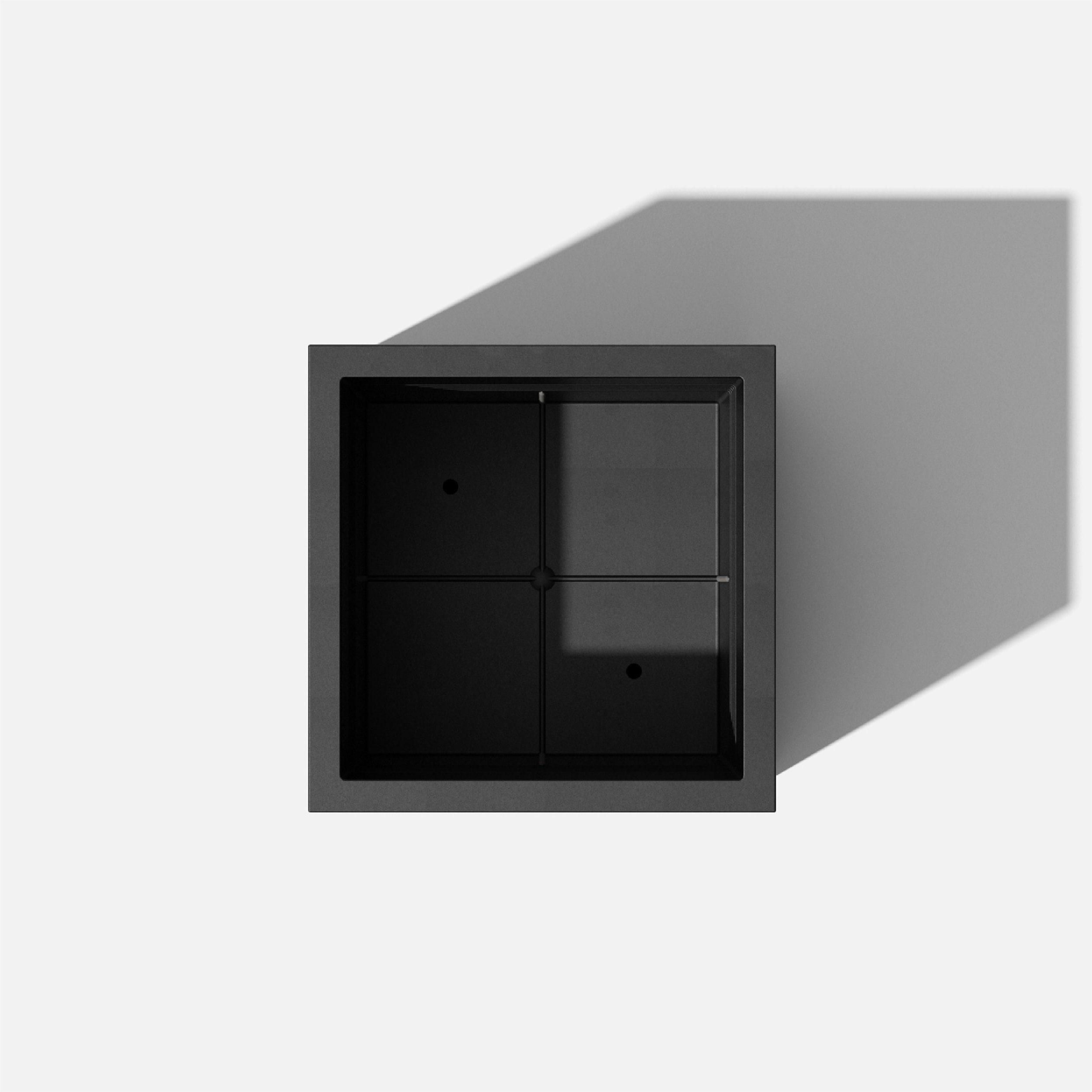 Veradek Block Series Cube Medium 22" Plastic Planter - Black