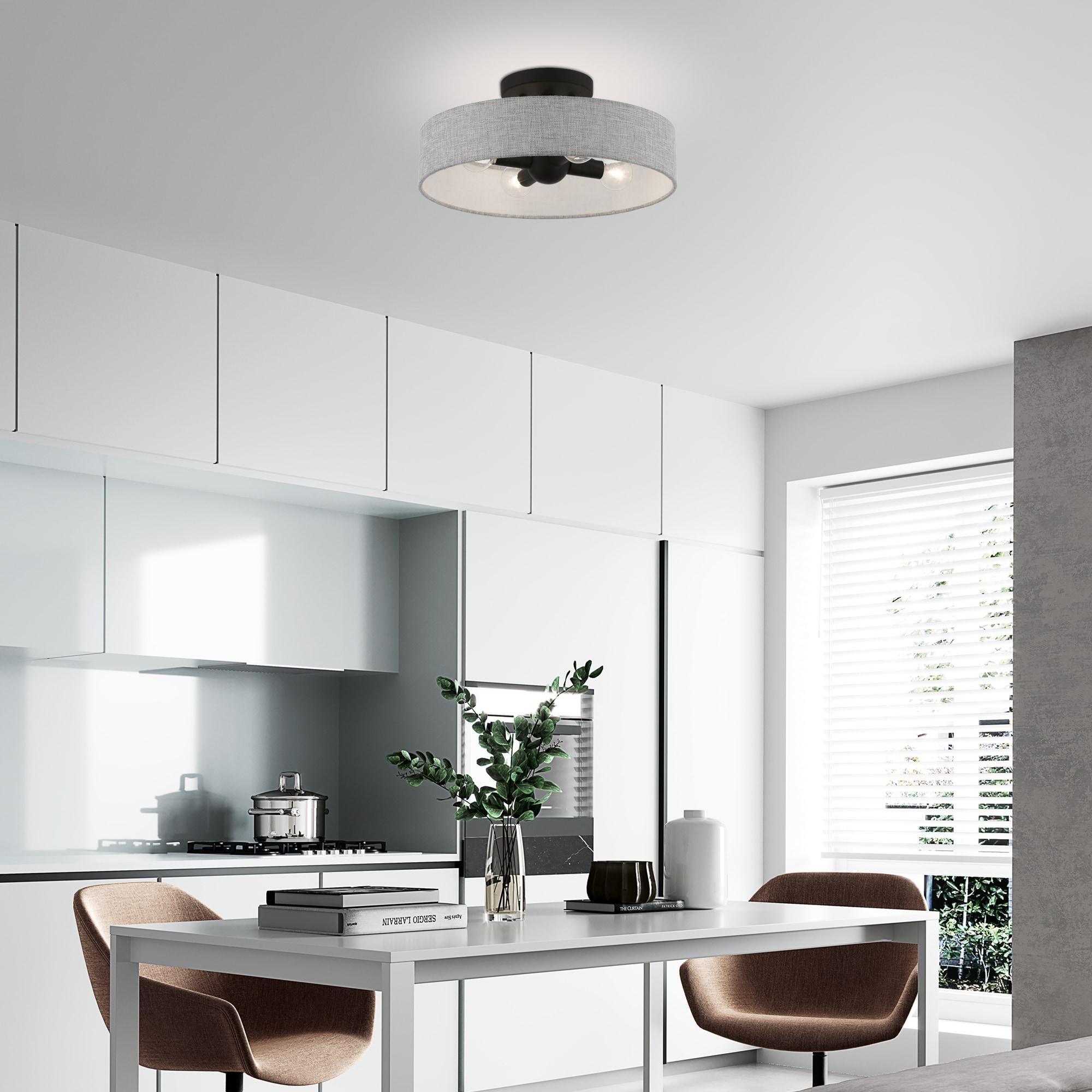 Livex Lighting Elmhurst 4 - Light Semi-Flush Mount in  Black
