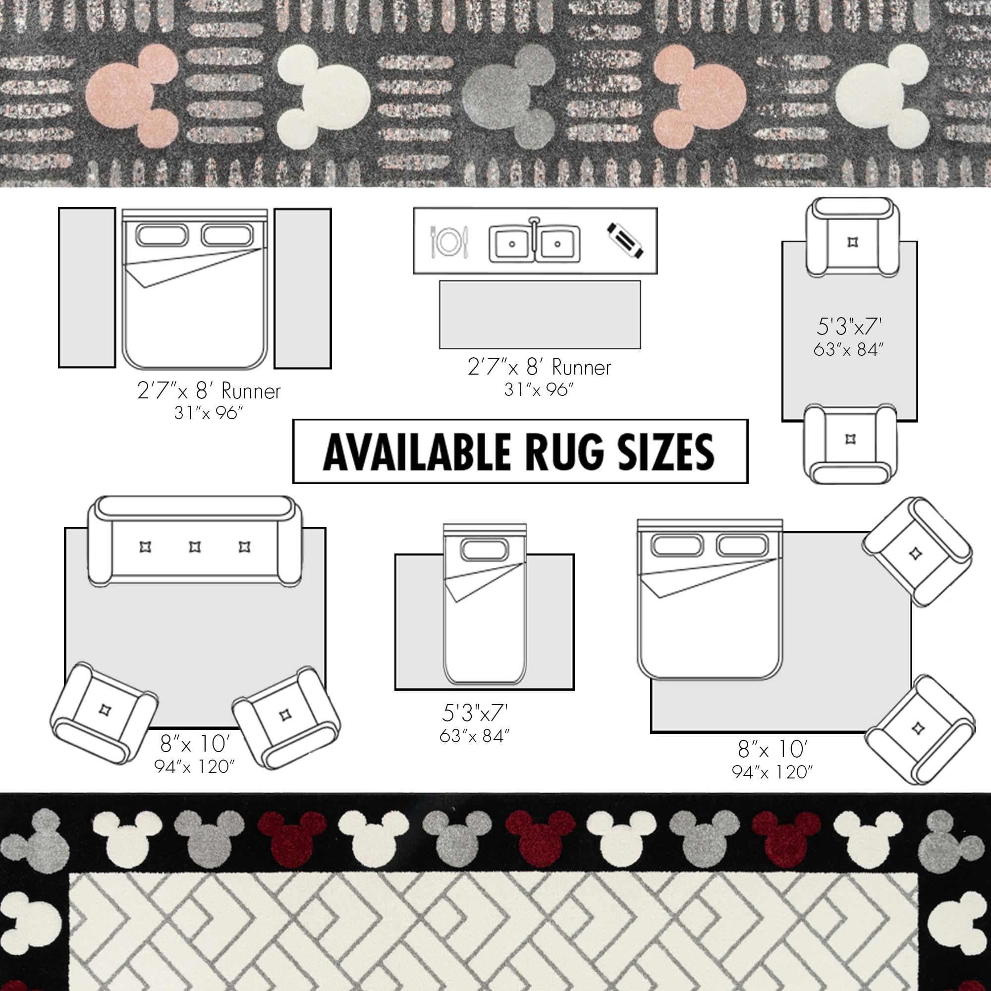 Licensed Disney Bravo Mickey Mouse Spheres Black/Red/White Indoor Area Rug