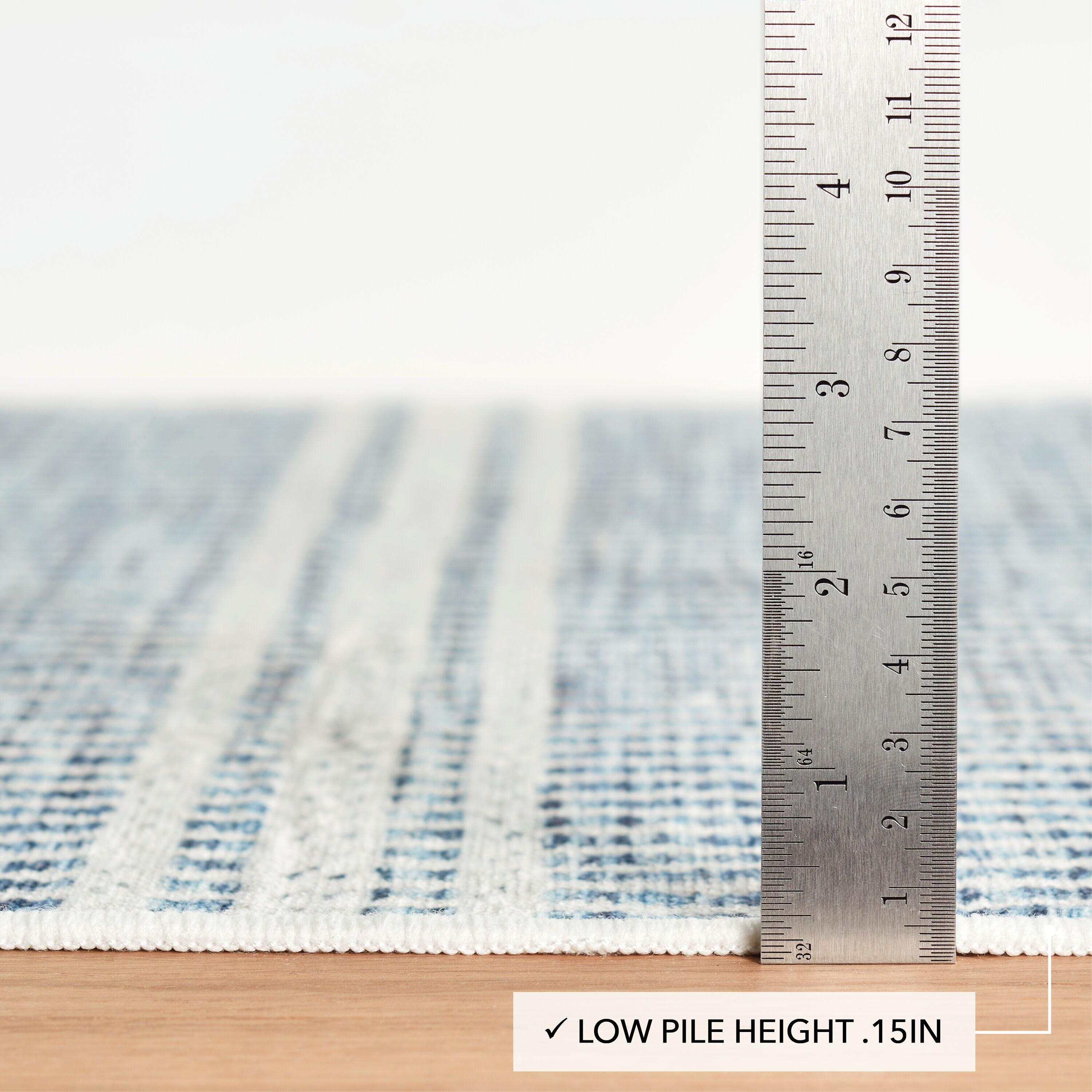 Malta Blue Machine Washable Rug