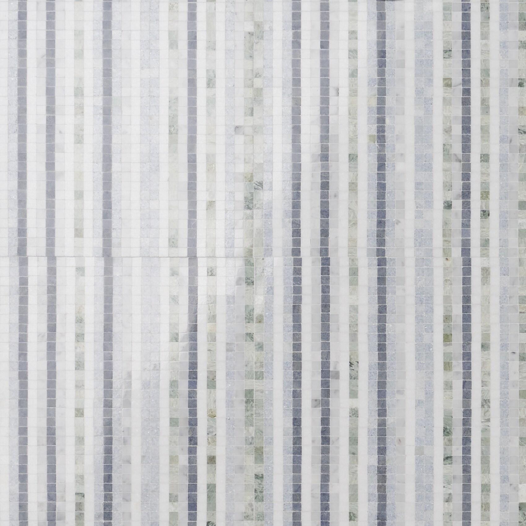 Bond Tile Minute 12" x 12" Marble Grid Wall & Floor Tile