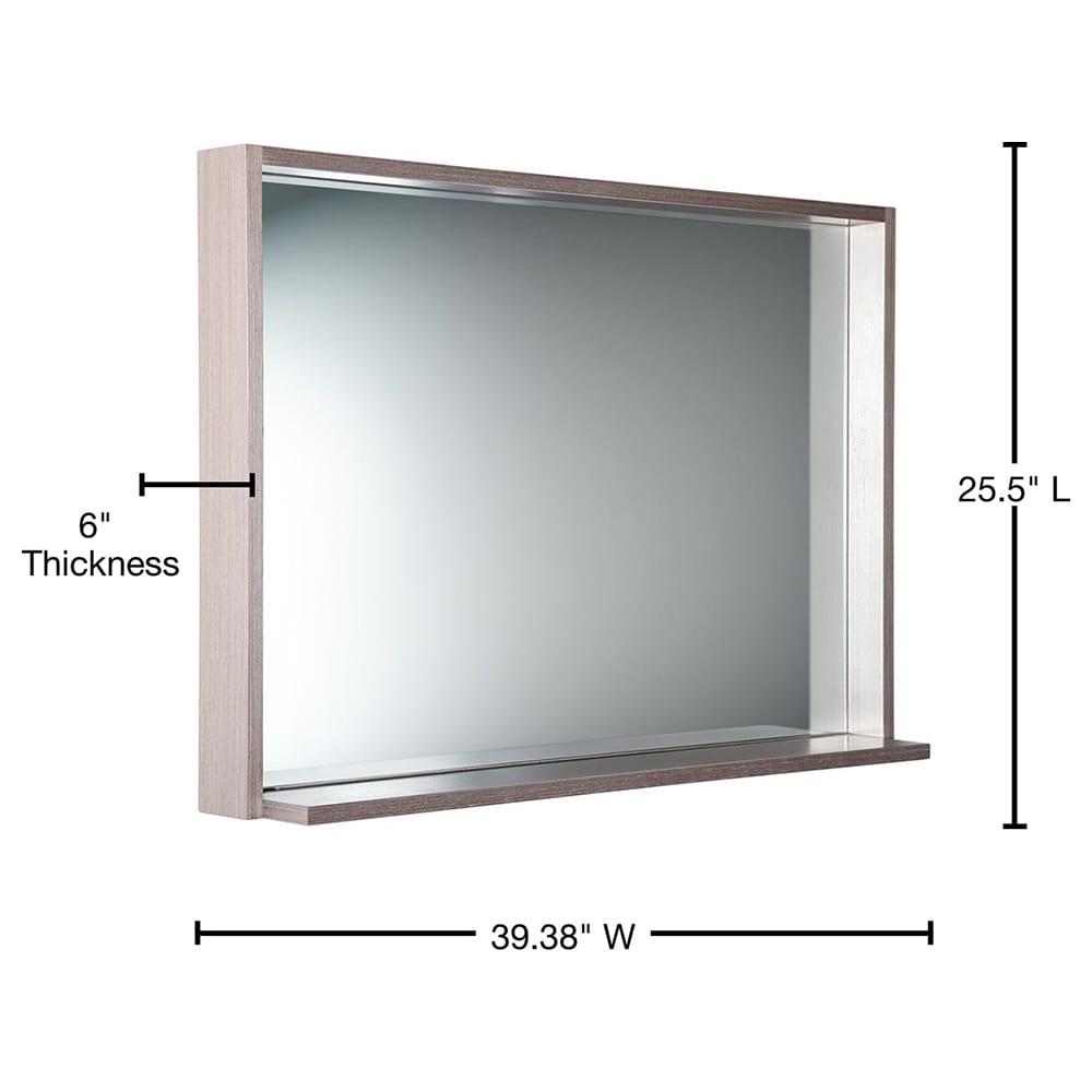 Fresca Allier 40" Gray Oak Mirror with Shelf