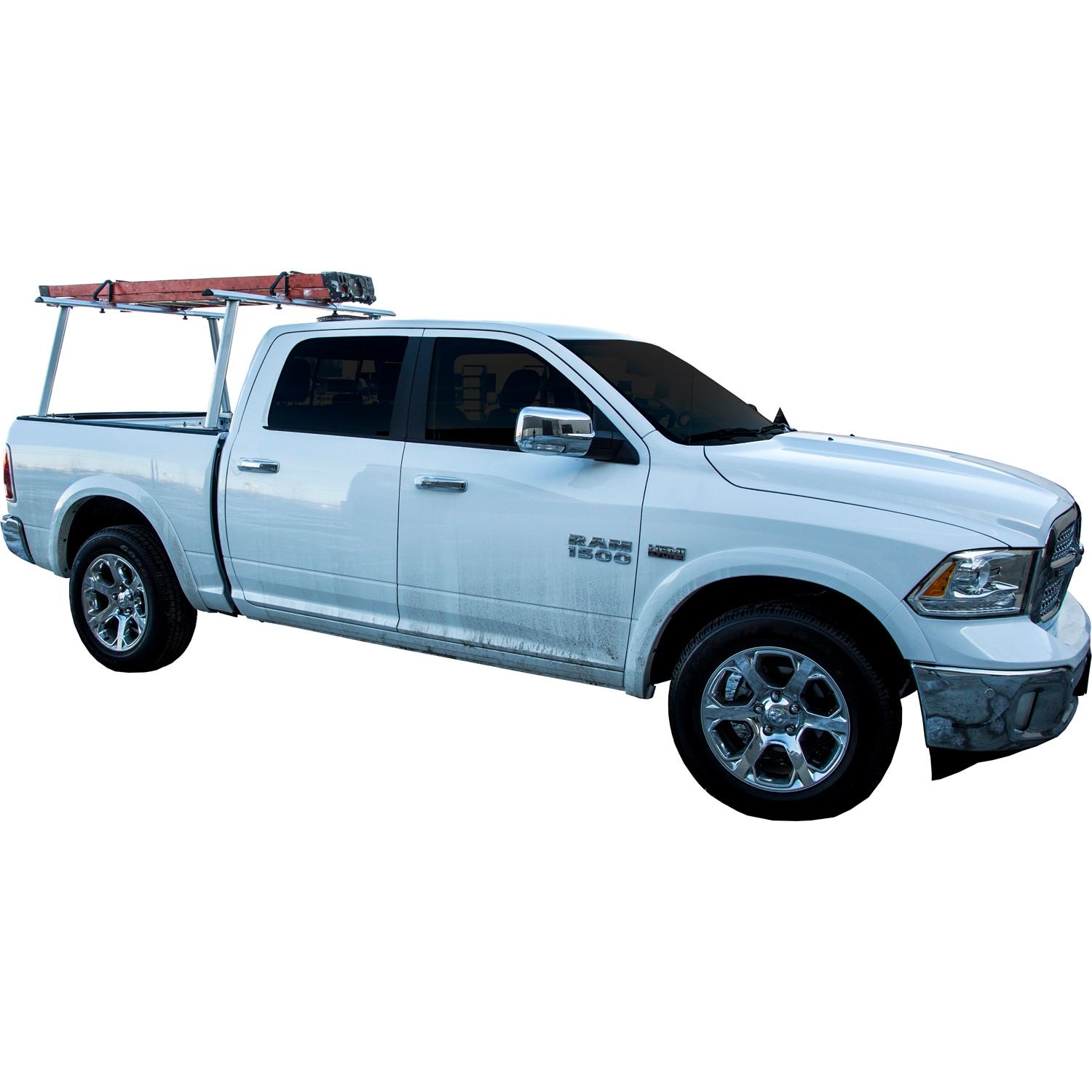 Adjustable Black Aluminum Truck Ladder Rack with J-Hooks