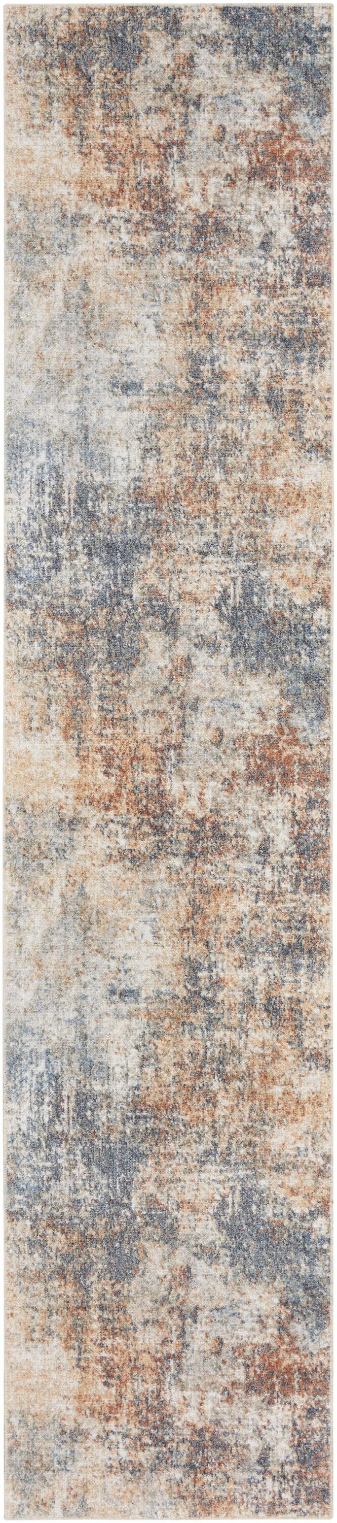 Nourison Astra Machine Washable 2'2" x 8' Multicolor Modern Indoor Bathroom, Kitchen Runner Rug