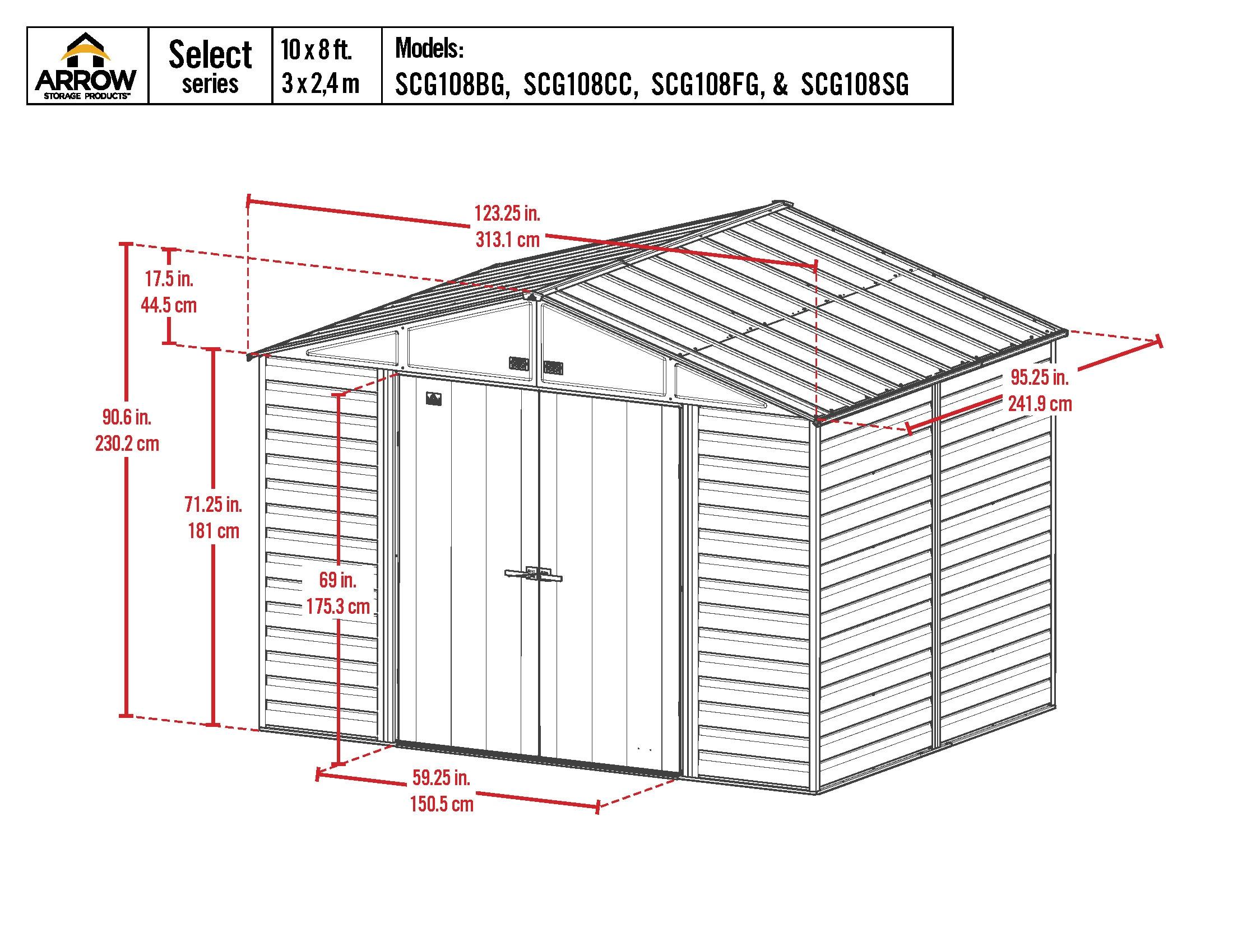 Arrow Arrow Select Steel Storage Shed Steel Storage Shed