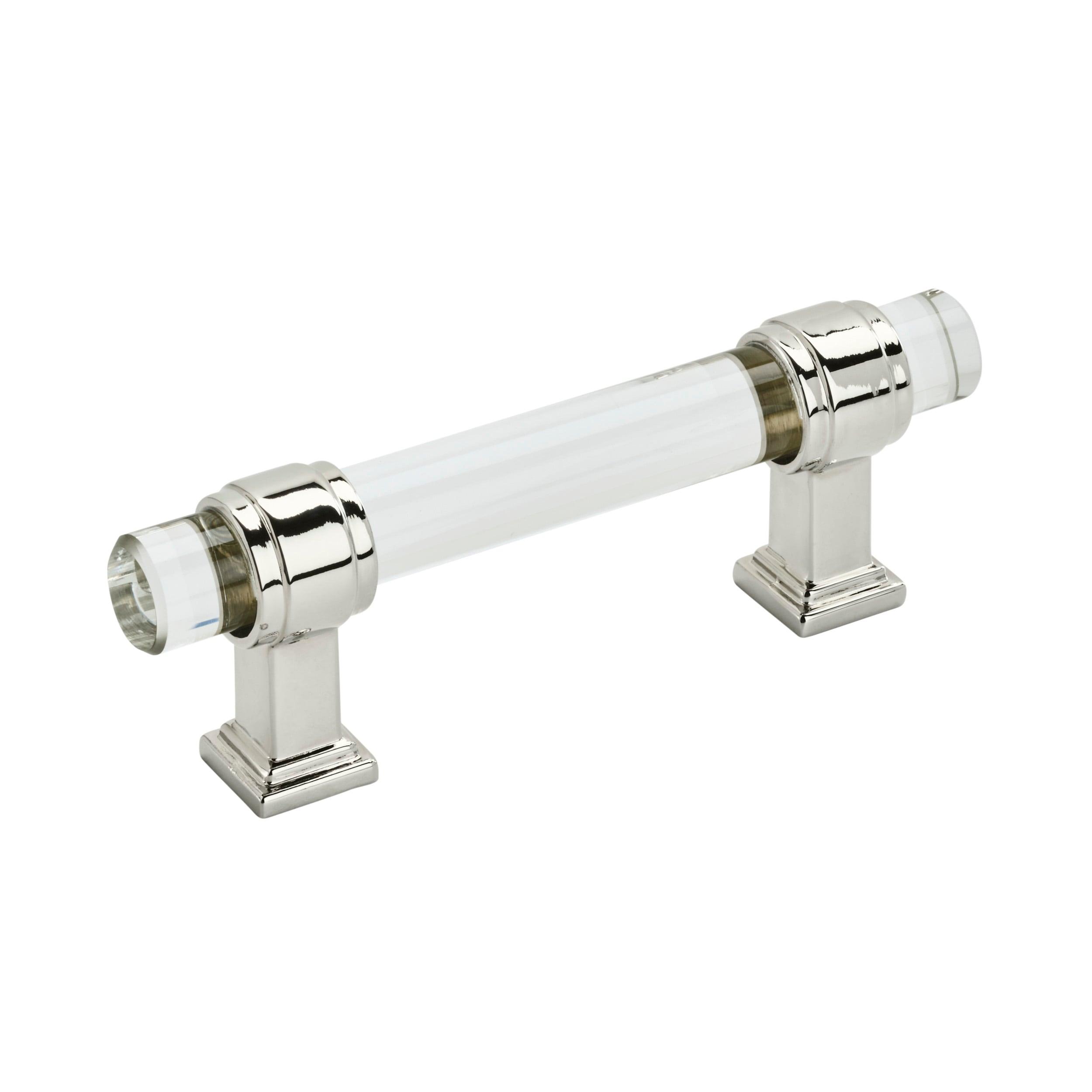 Amerock Glacio 3 inch (76mm) Center-to-Center Clear/Polished Nickel Cabinet Pull