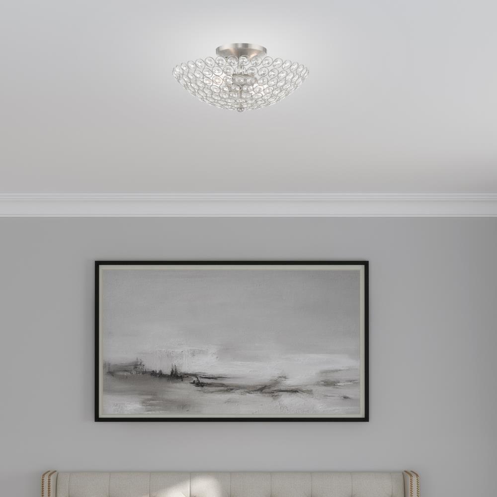Livex Lighting Cassandra 2 - Light Semi-Flush Mount in  Brushed Nickel