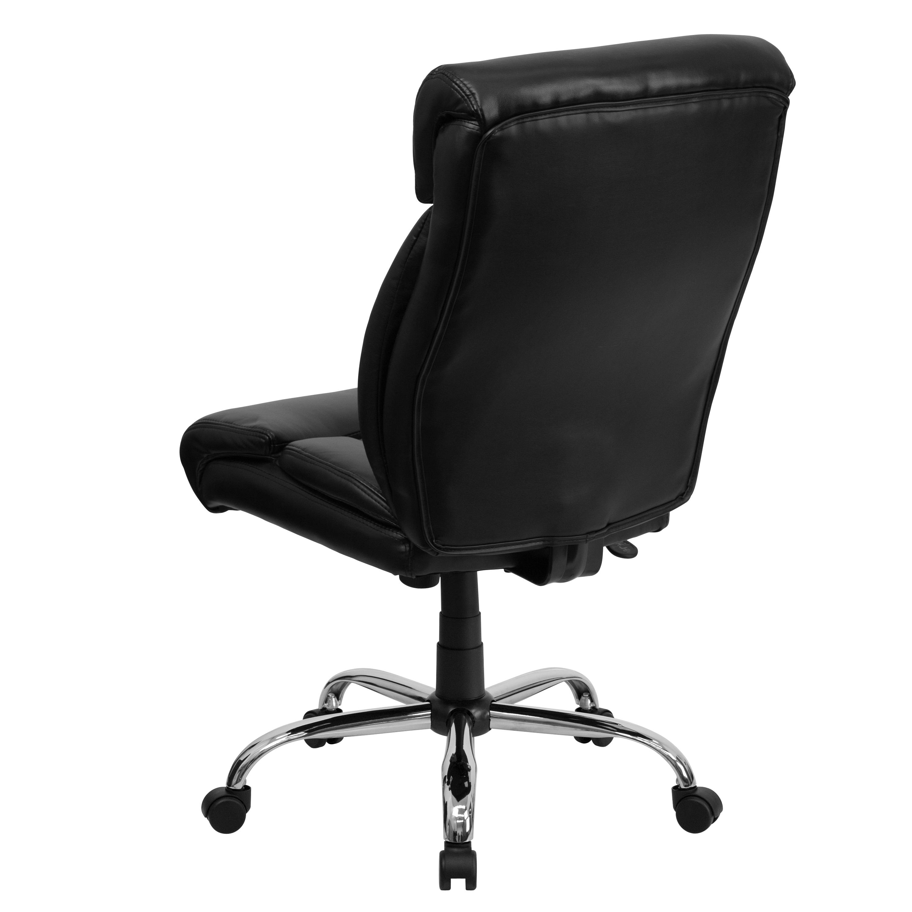 BizChair Big & Tall 400 lb. Rated High Back Black Fabric Executive Ergonomic Office Chair with Full Headrest and Chrome Base