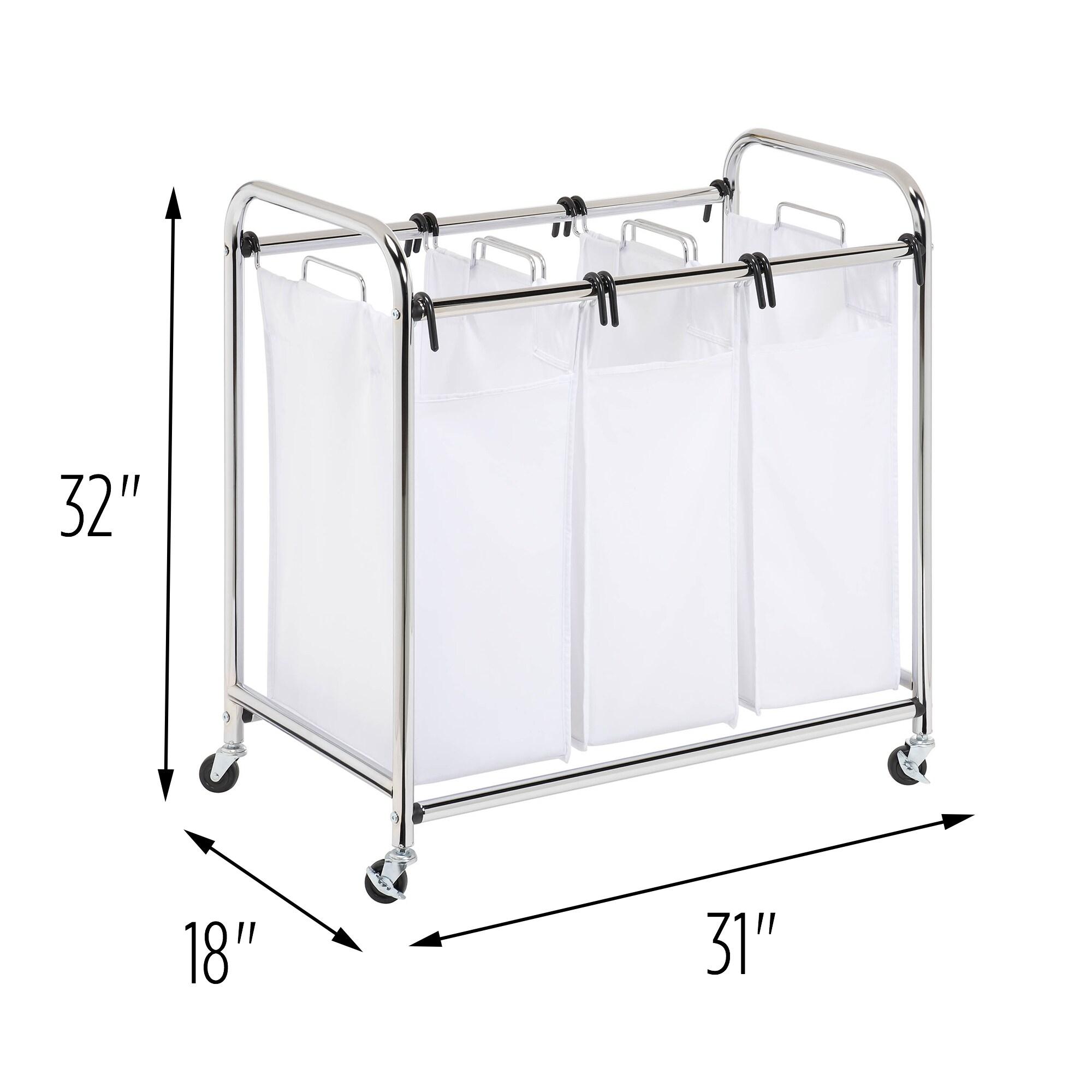 Honey-Can-Do White 3 Bag Steel Heavy-Duty Laundry Sorter