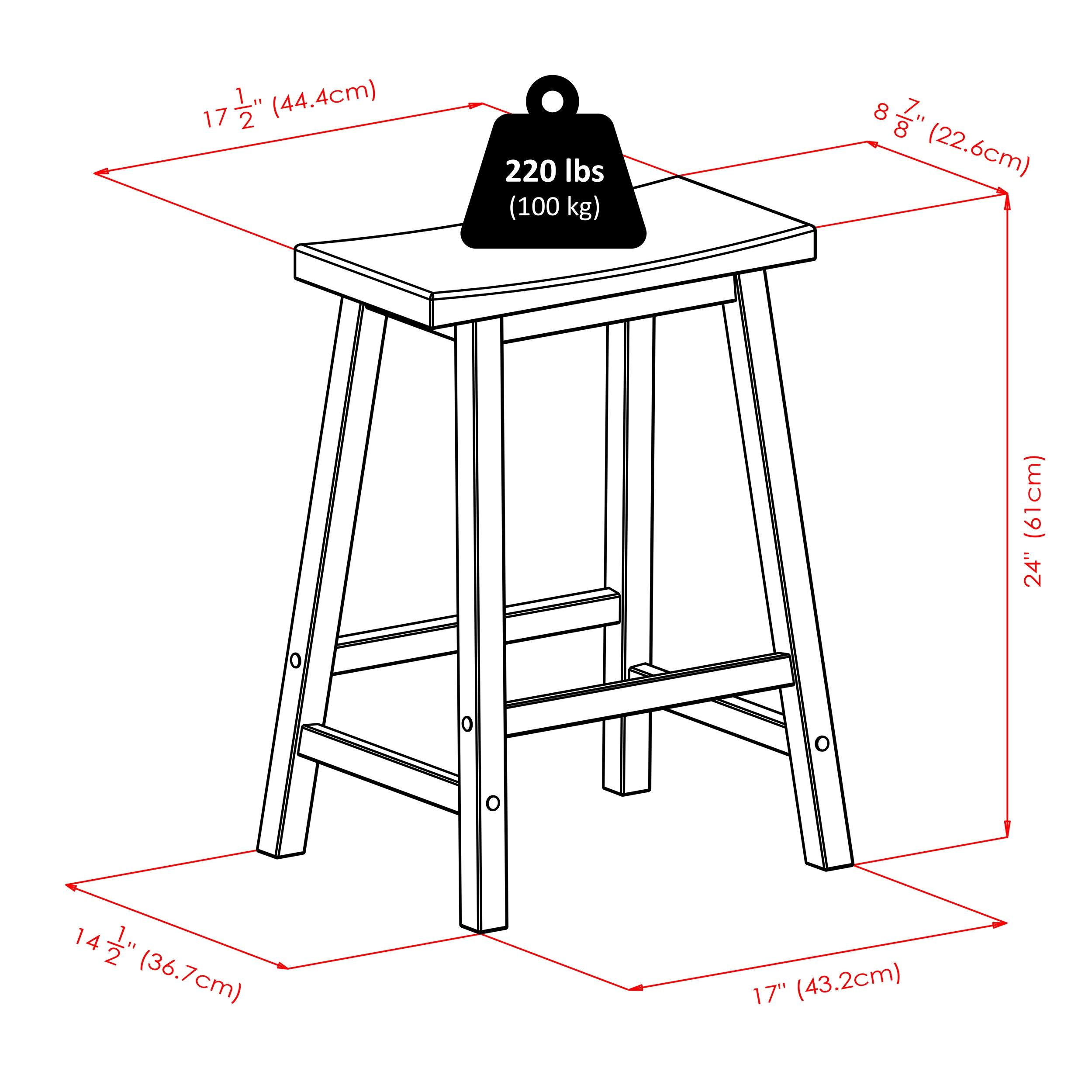 24" Satori Saddle Seat Counter Height Barstool Beech - Winsome: Wood Frame, Spot Clean, No Backrest