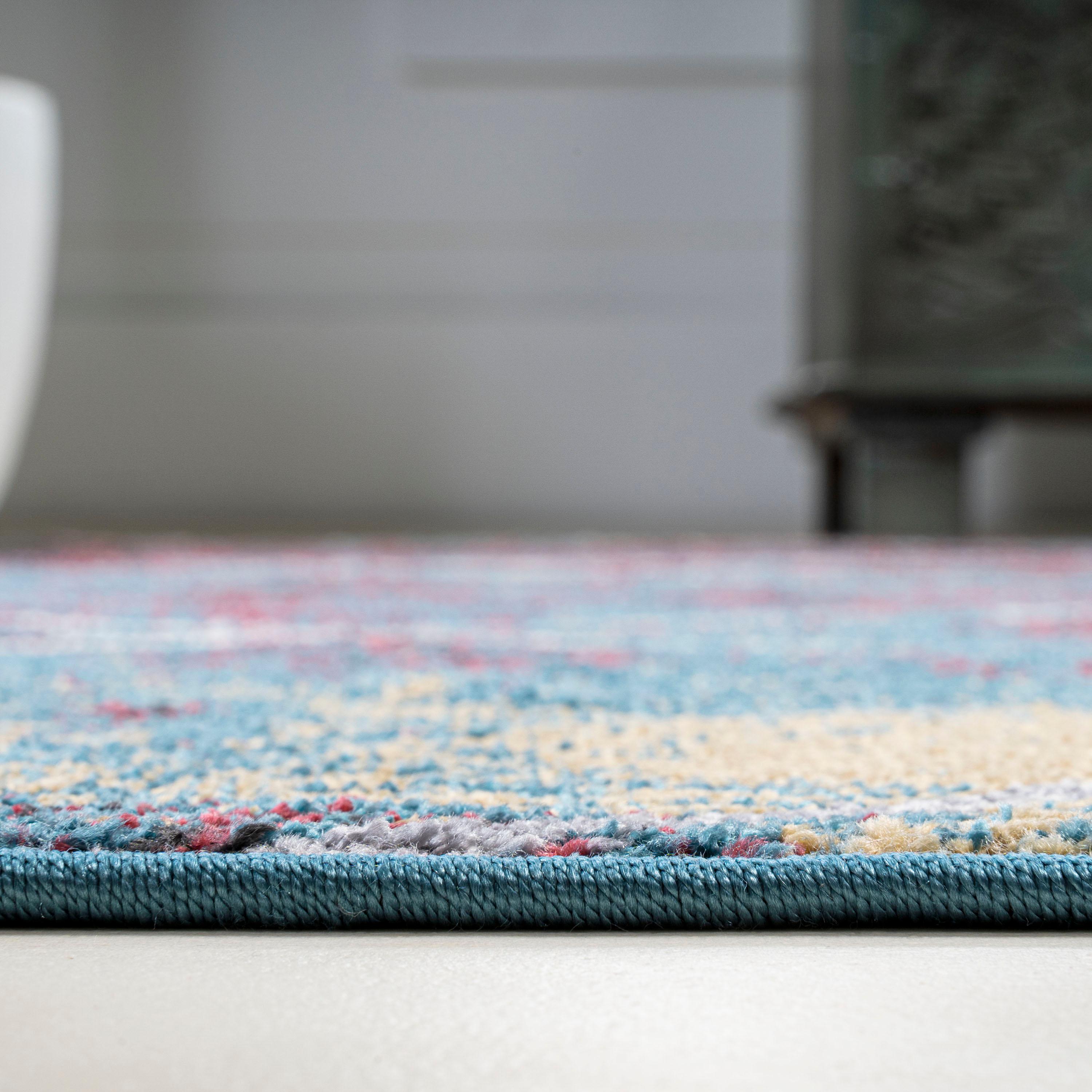 4'x6' Cole Minimalist Diamond Trellis Area Rug, Multi/White - JONATHAN Y