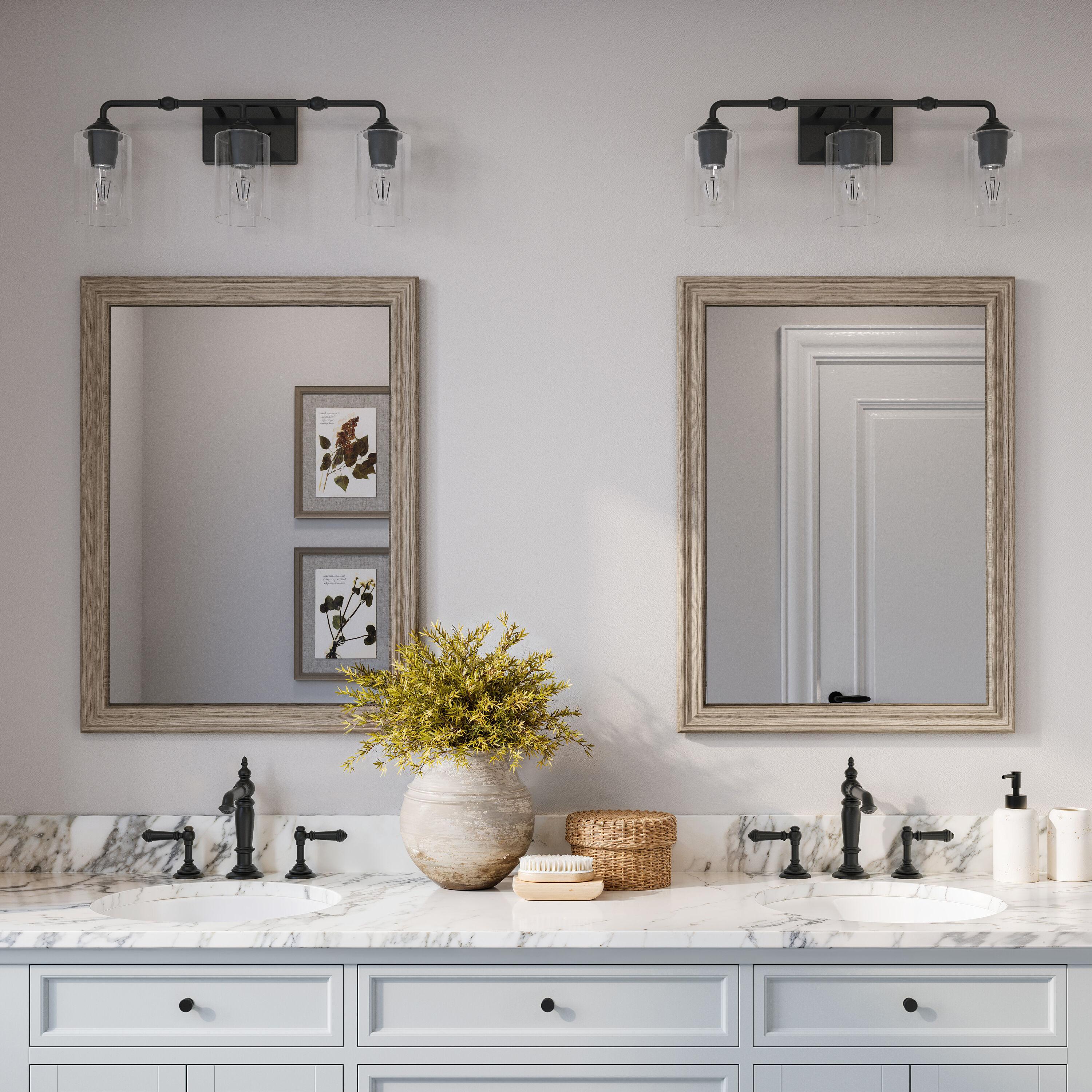 Avec 23.5 in. 3-Light Matte Black Luxe Vanity Light