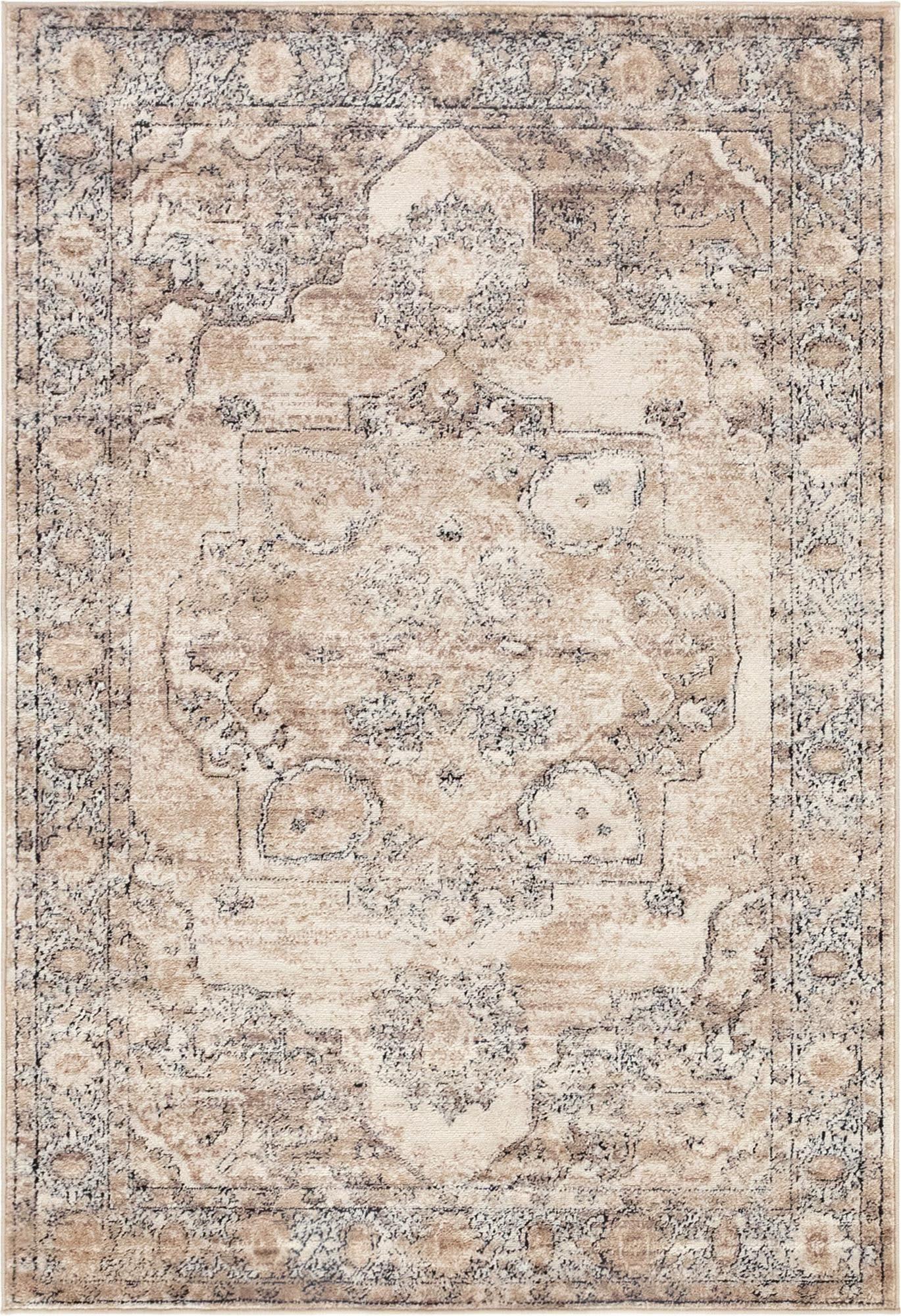 Unique Loom Portland Collection Area Rug - Canby (4' 1" x 6' 1" Rectangle Ivory/Beige)