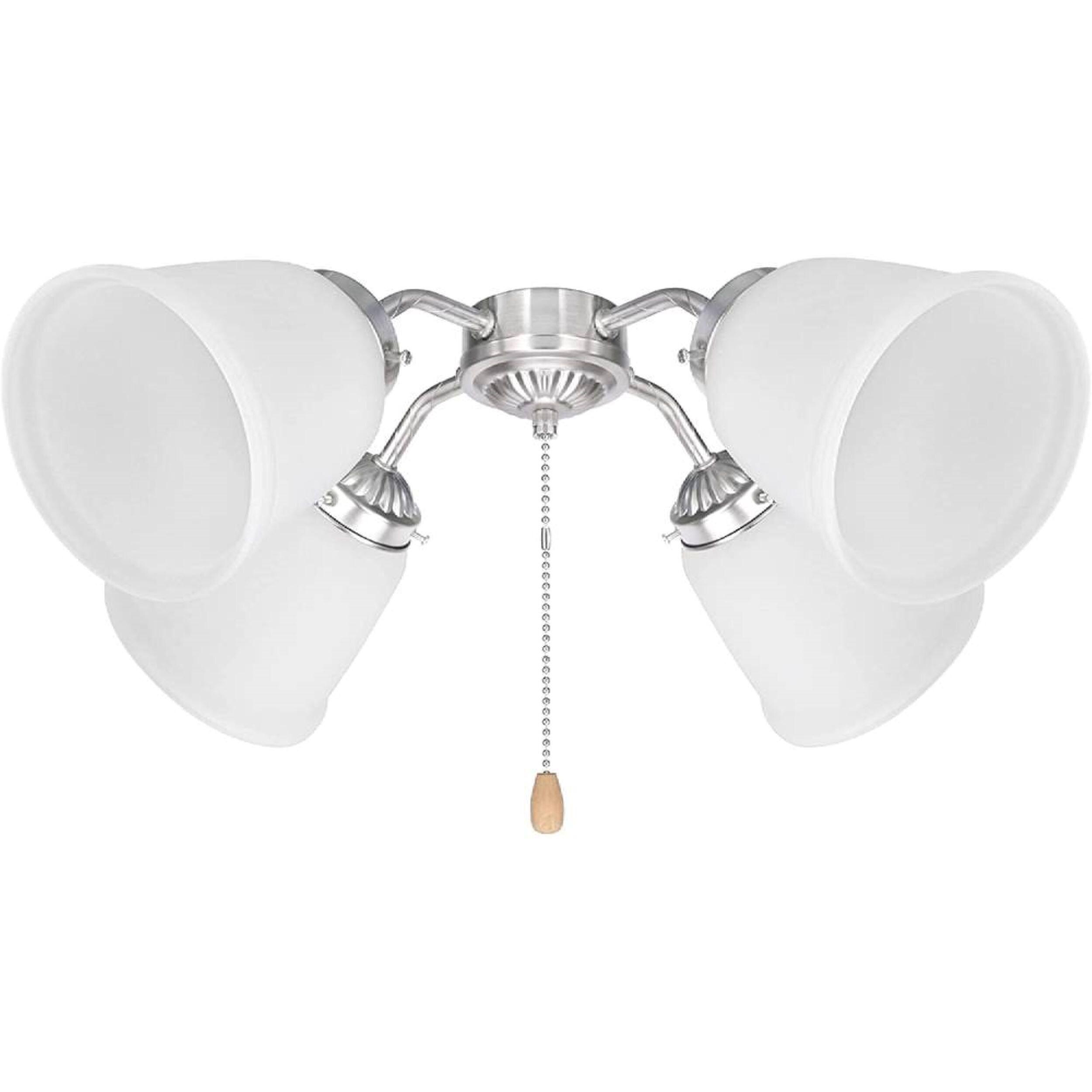 Aspen Creative 23045-4 Transitional Style Bell Shaped Frosted Replacement Glass Shade, 2-1/4" Fitter Size, 4-5/8" high x 4-5/8" diameter, 4 Pack