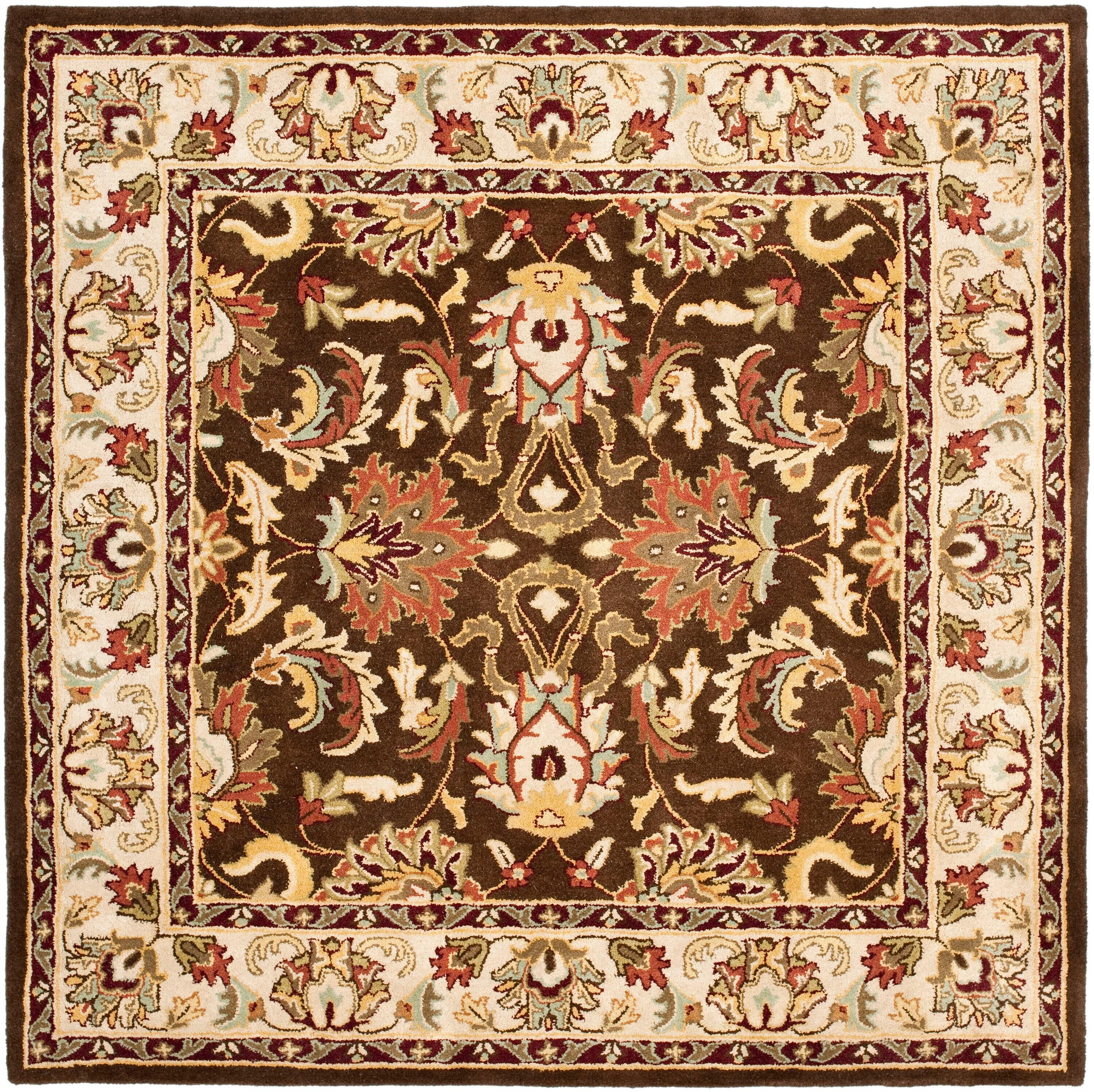 Heritage HG818 Hand Tufted Area Rug - Brown/Beige - 6'x6' - Safavieh.