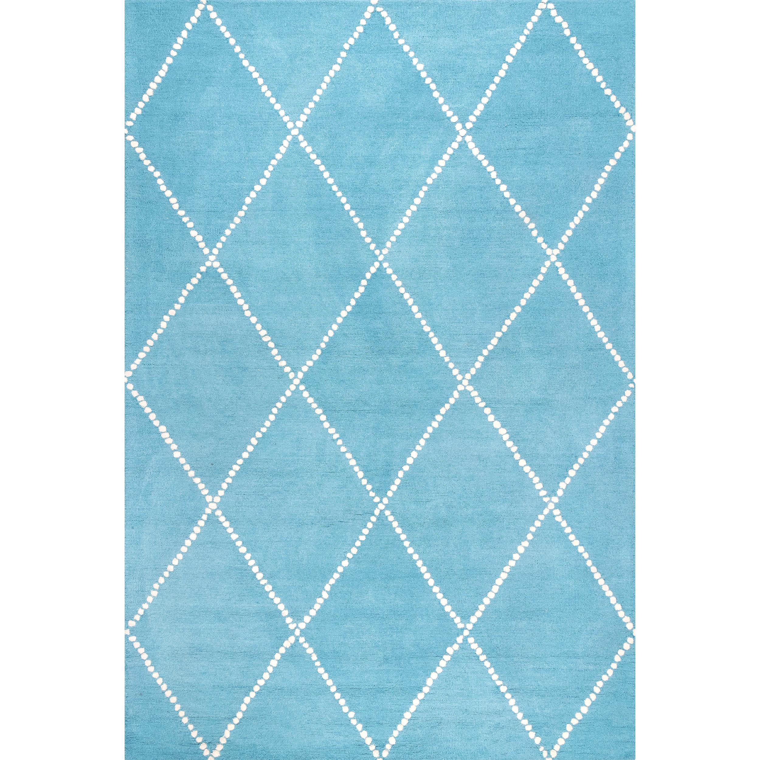 nuLOOM Dotted Diamond Trellis Wool Area Rug, 6' x 9', Aqua