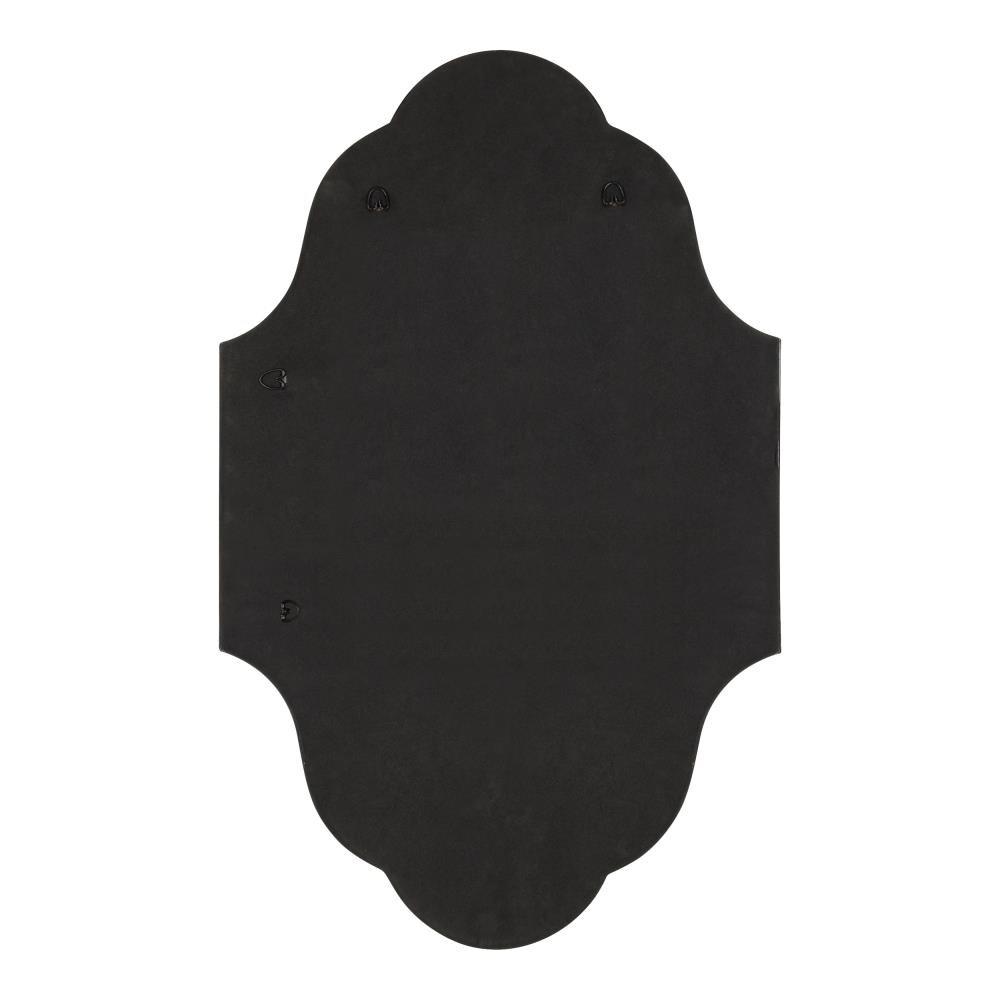 24"x37" Rowla Framed Decorative Wall Mirror Black - Kate & Laurel: Oval, Scalloped Edge, Vintage Design