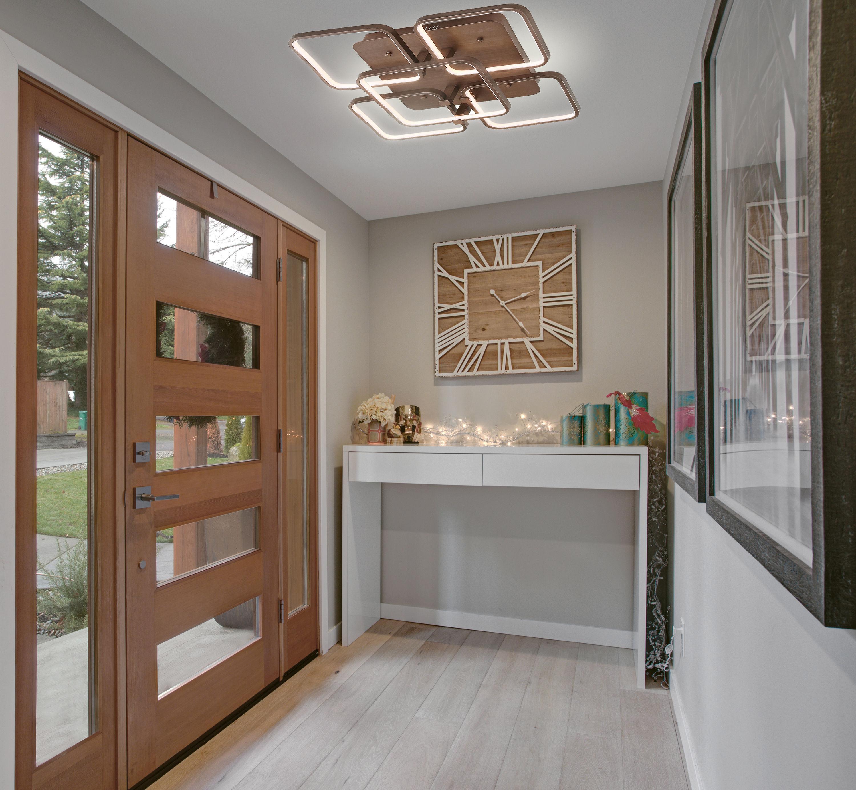 Sebastian 17.5" Integrated LED Metal Flush Mount Ceiling Light, Coffee