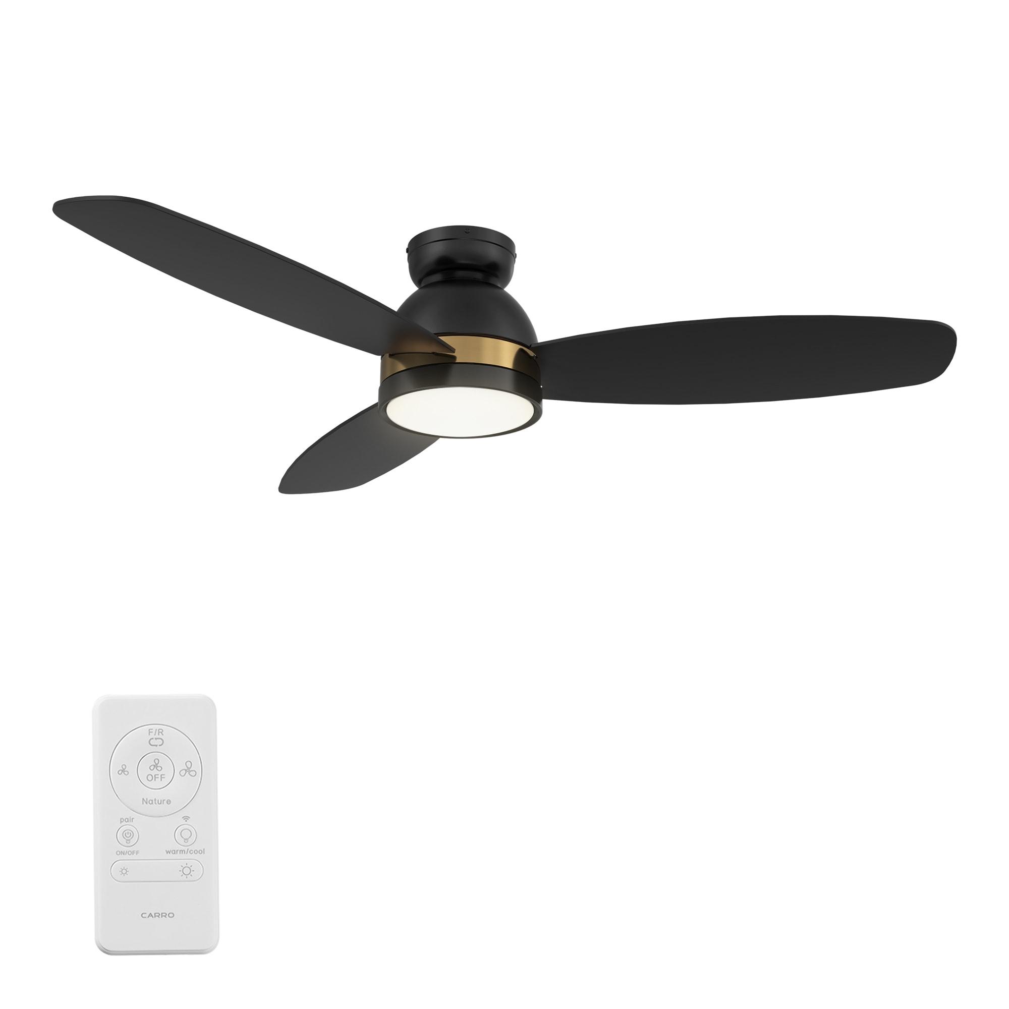 Smart Flush Mount Ceiling Fan with Light, Remote Control, DC Motor