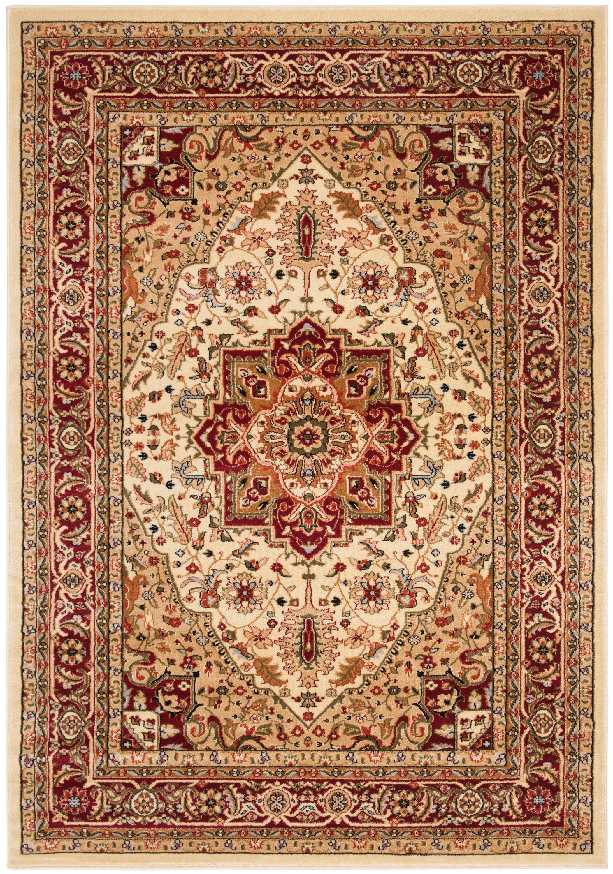 Lyndhurst LNH330 Power Loomed Area Rug - Ivory/Red - 6'x9' - Safavieh.