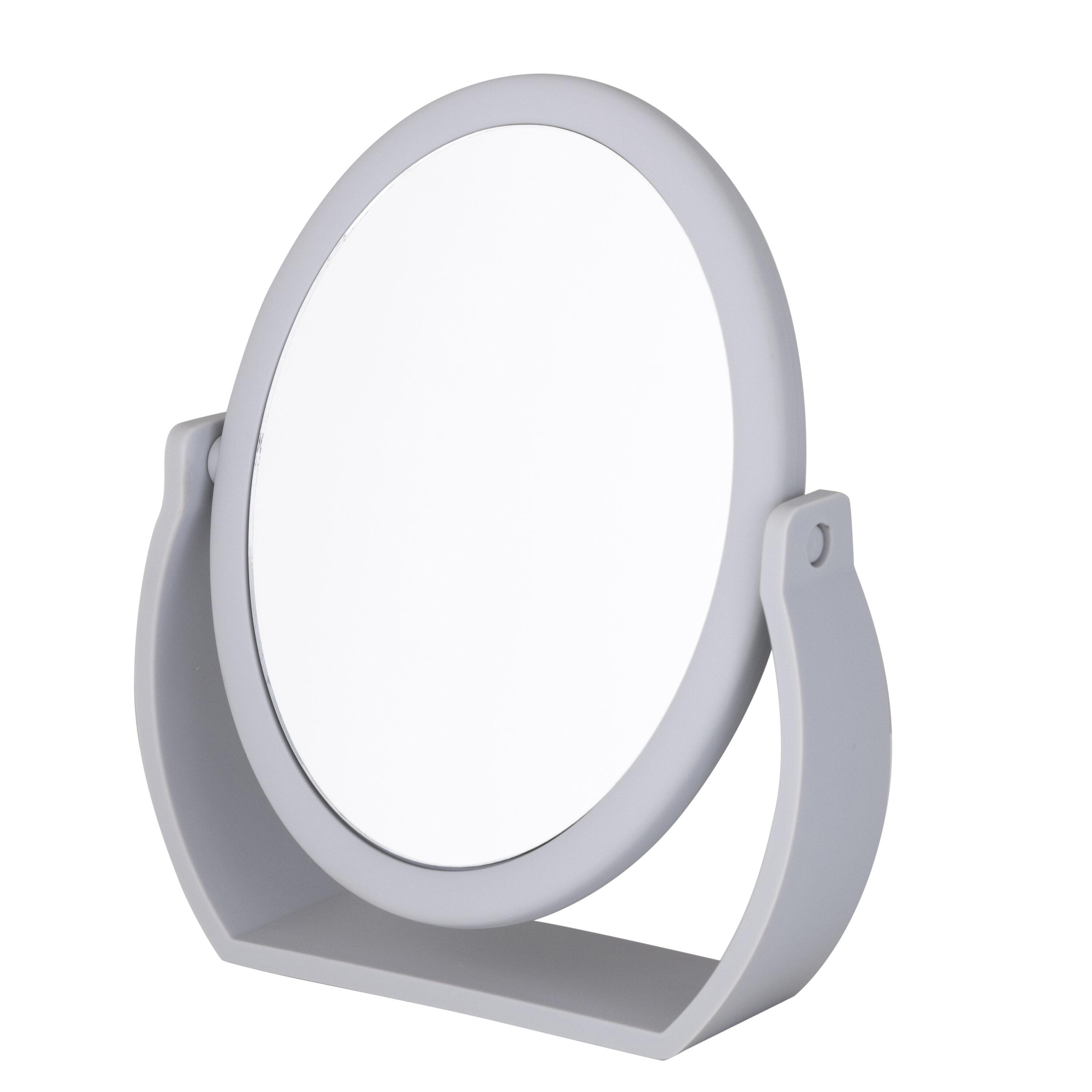 8" Vanity Rubberized 1X-10X Magnification Mirror Gray - Home Details