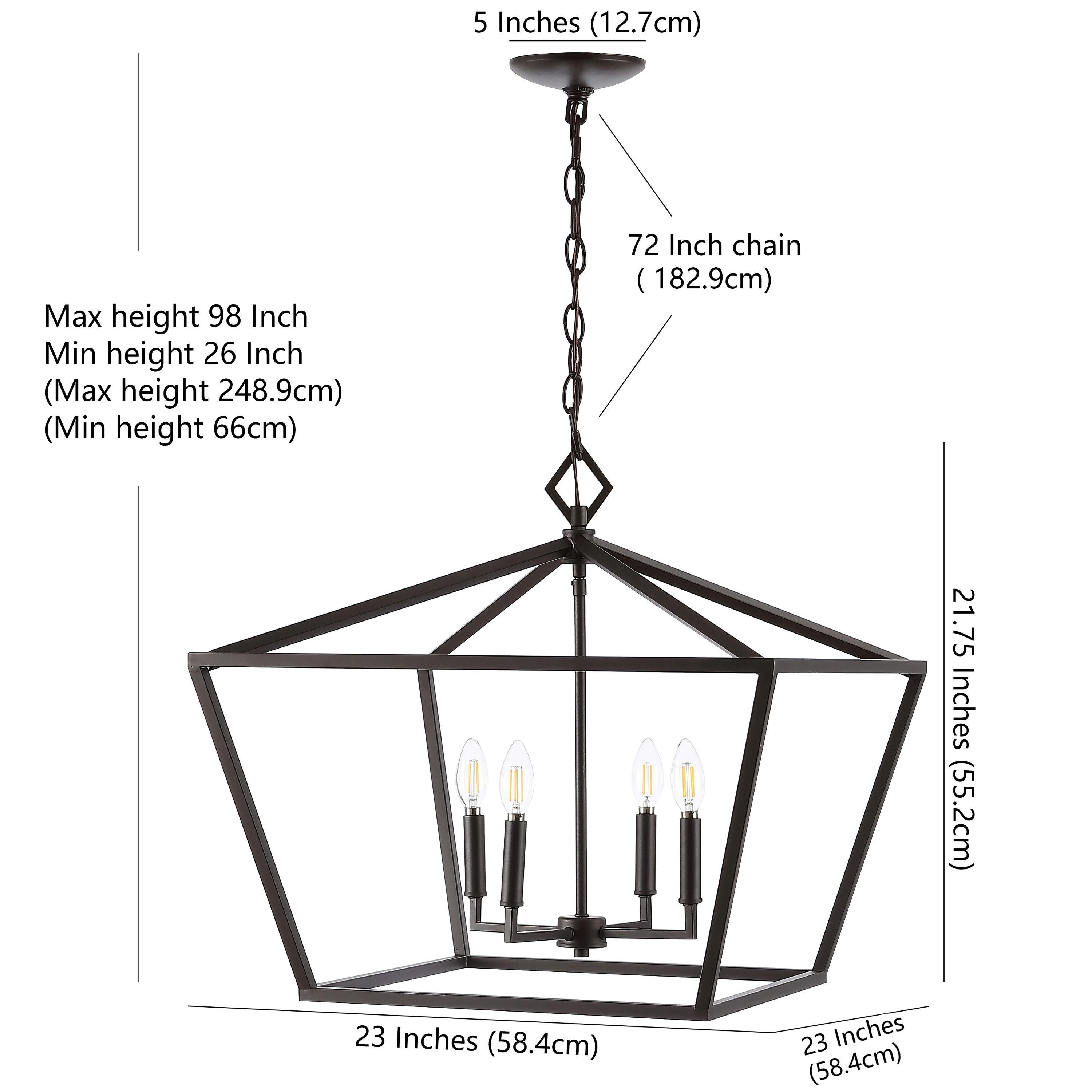 Gatsby 23" 4-Light Adjustable Iron Rustic Glam LED Pendant, Oil Rubbed Bronze