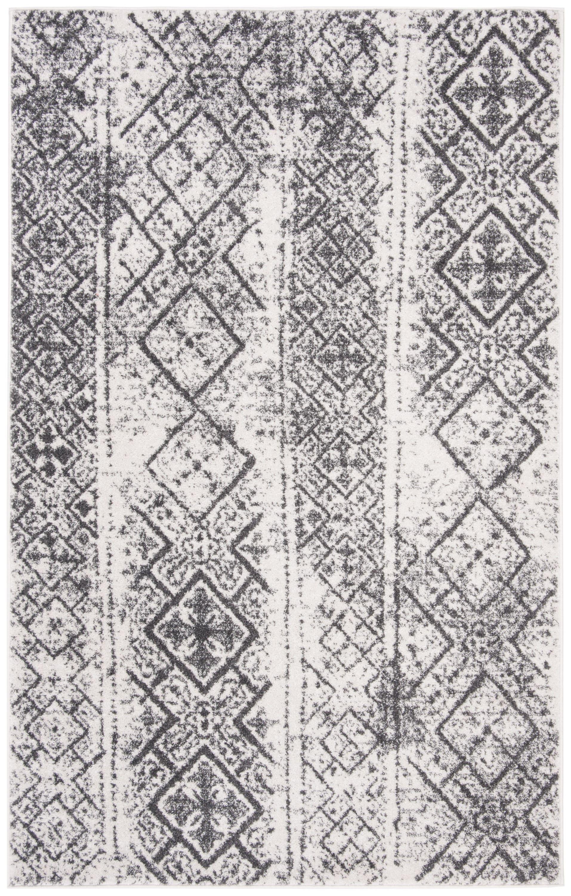 Adirondack ADR111 Machine Made Indoor Area Rug - Silver/Black - 5'-1"x7'-6" - Safavieh