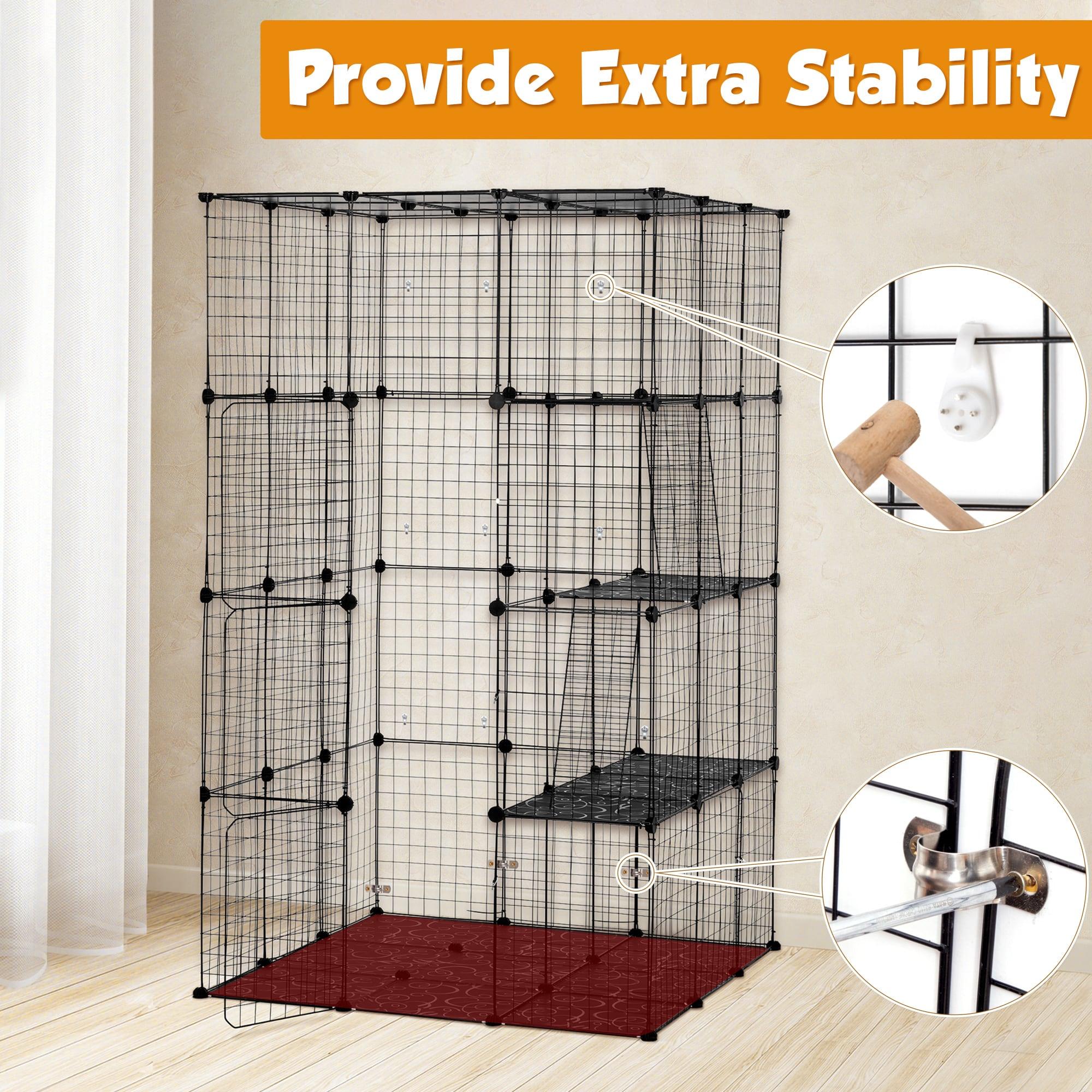 Coziwow Extra Large DIY Cat Cage Playpen, Metal Wire Kennels, Pet Cage for Rabbit Small Animal Indoor, Black