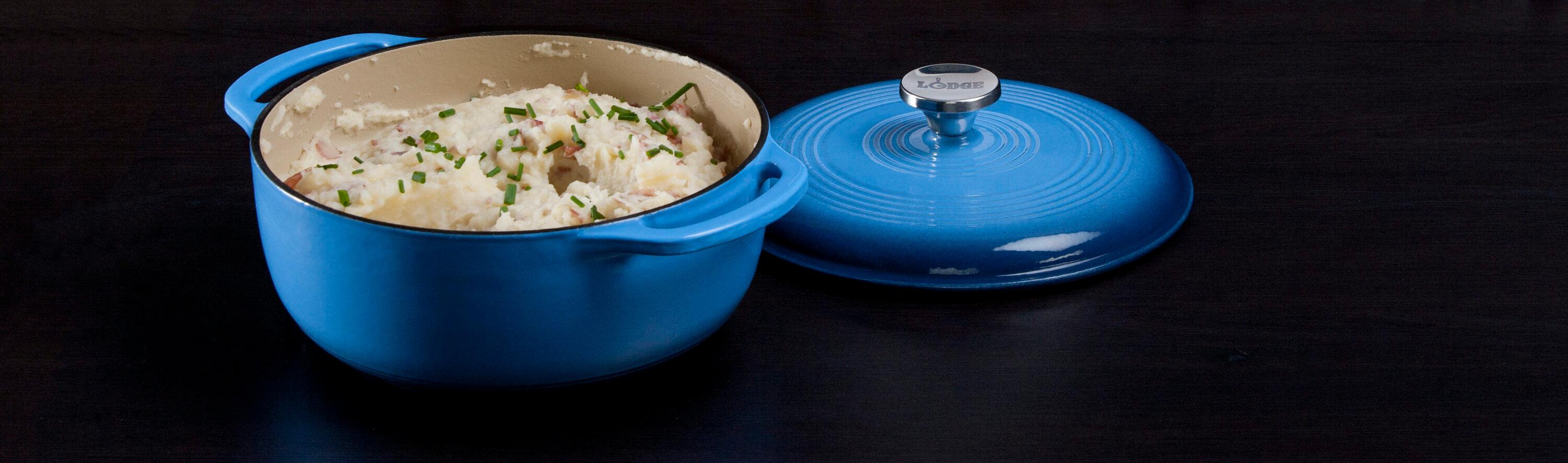Lodge Cast Iron 4.5 Quart Enameled Dutch Oven, Blue