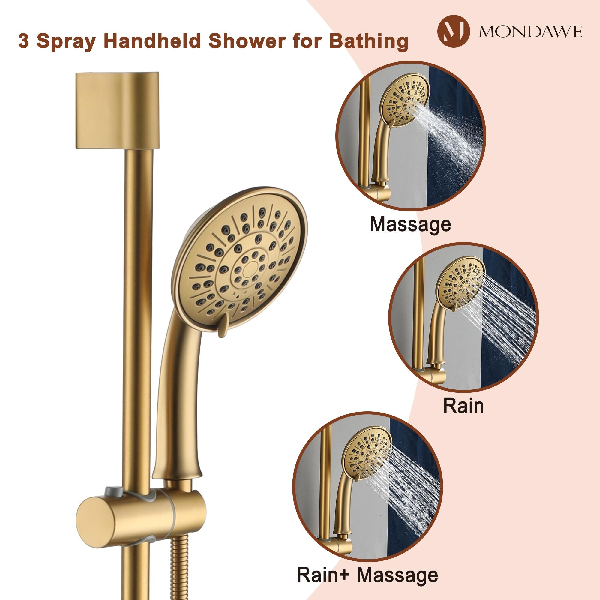 mondawe Calliope Wall Mounted 2-Function Retro Pressure-Balanced Shower System with 3 Setting Handheld MD-A3815-BG