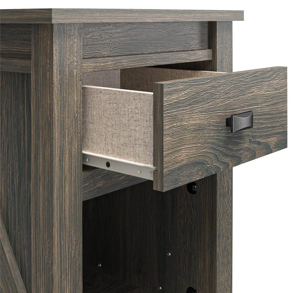 Woven Paths Scandi Farmhouse Nightstand, Weathered Oak