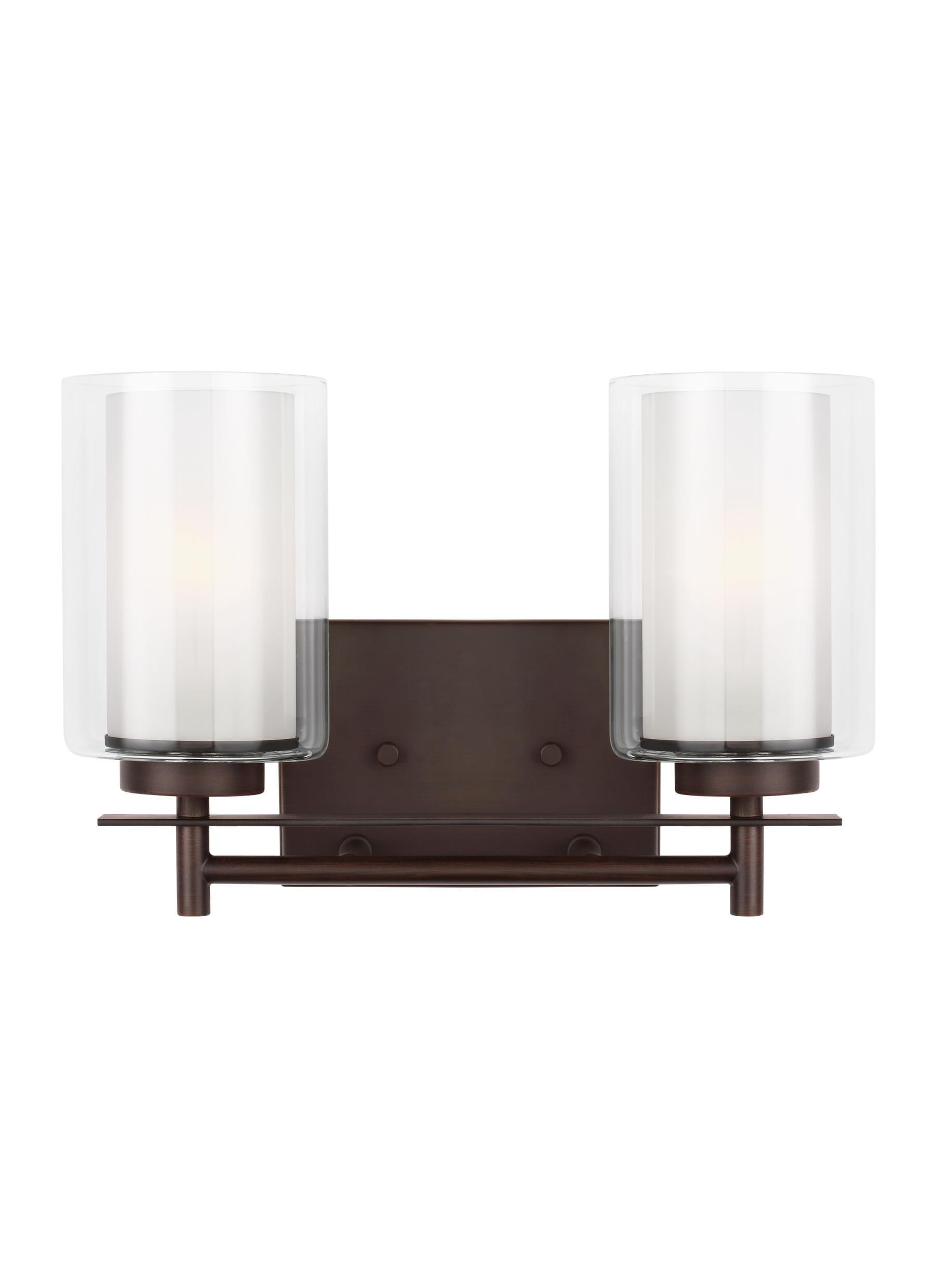 Generation Lighting 4437302-710 Elmwood Park Two - Light Wall/Bath Vanity Style Fixture, Bronze