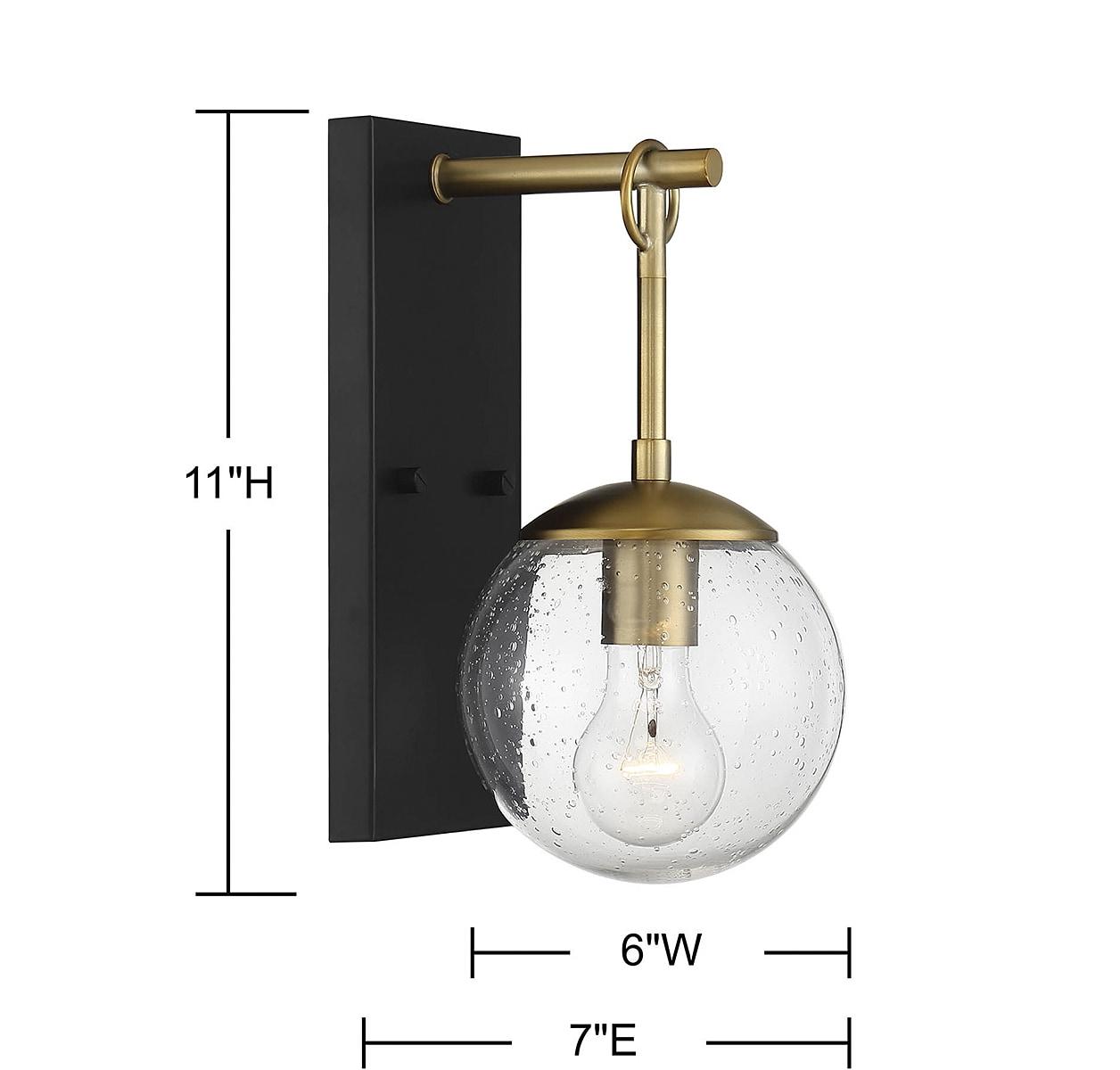 1 Light Outdoor Wall Lantern in Mid-Century Modern Style-11 Inches Tall and 6 Inches Wide-Oil Rubbed Bronze/Natural Bras
