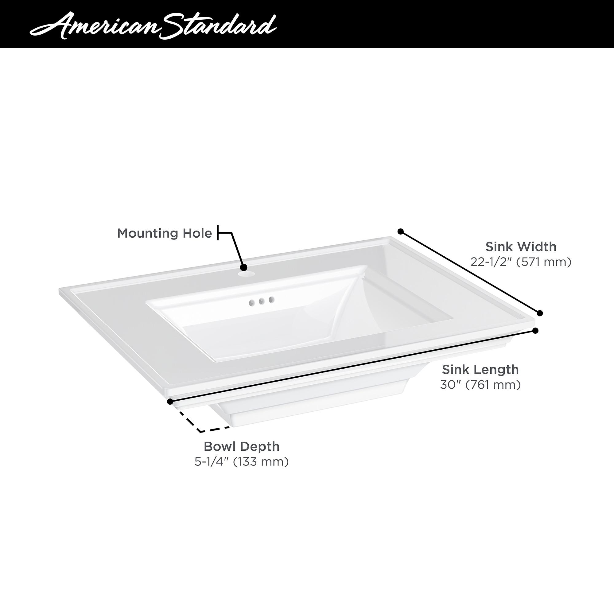 American Standard Town Square S 22.5'' Ceramic Rectangular Bathroom Sink with Overflow