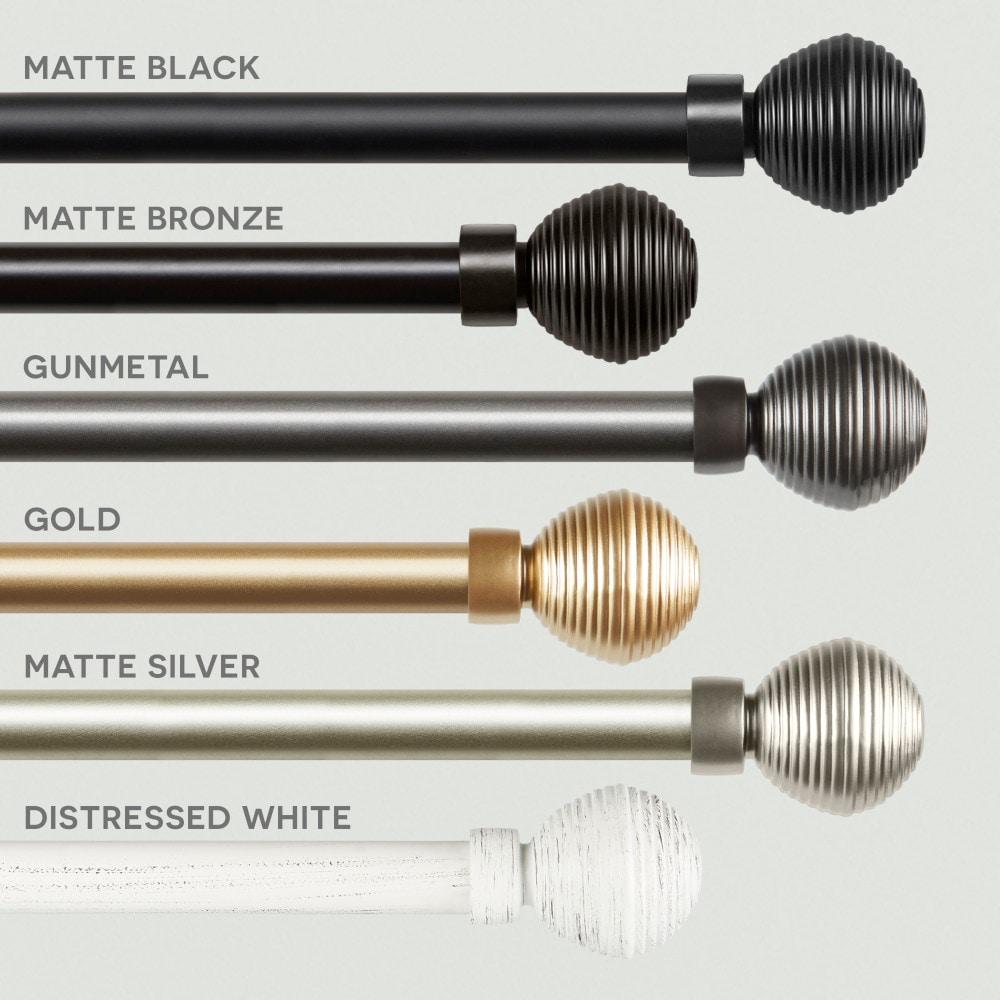 Exclusive Home 66"-120" Modern Layer Curtain Rod - Matte Bronze: Adjustable Iron, Single Rod, 25lb Capacity