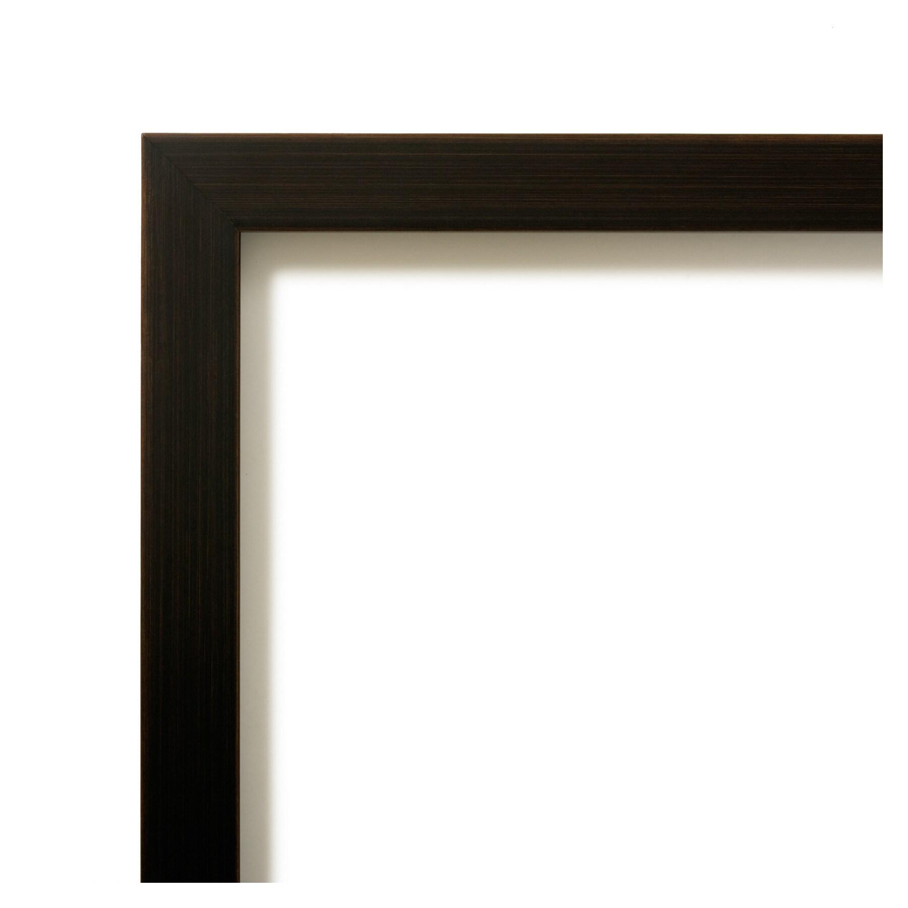 Amanti Art Espresso Brown Non-Beveled Wood Bathroom Wall Mirror 29 x 40 in.