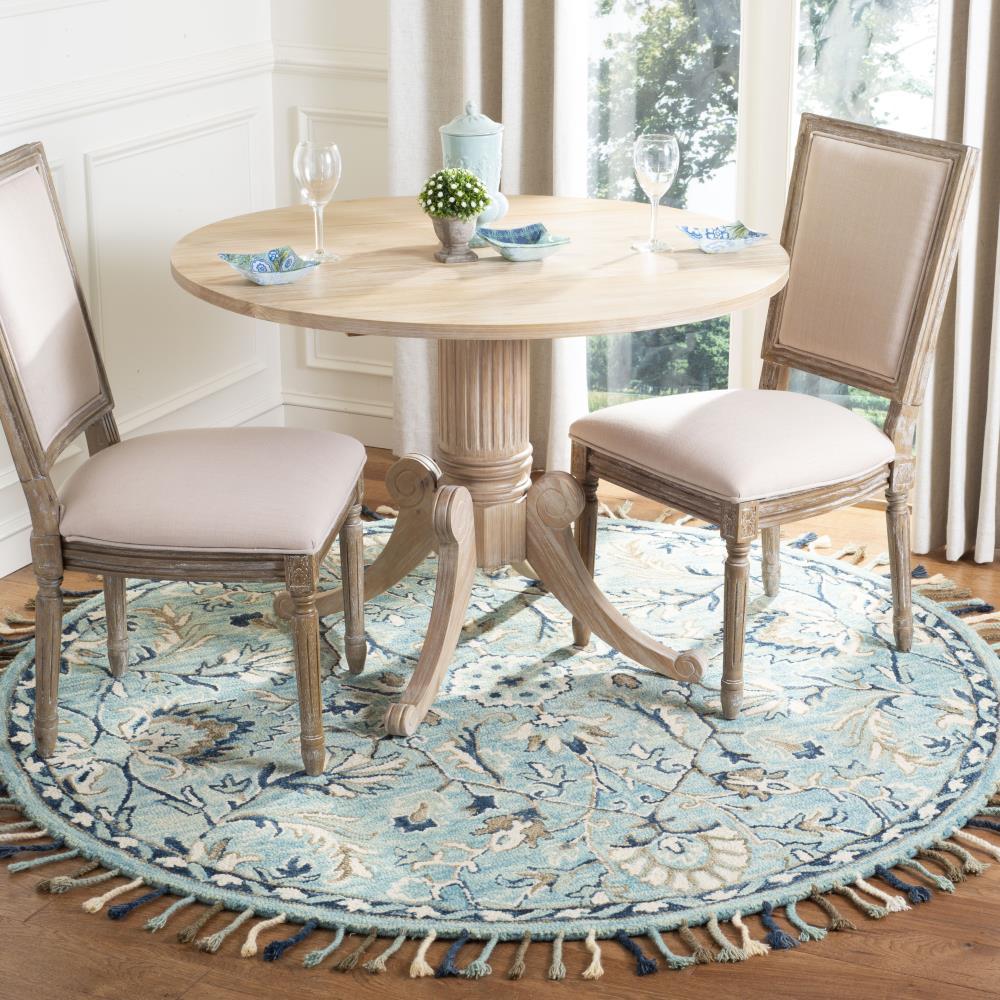 Blossom BLM457 Hand Tufted Area Rug - Blue/Ivory - 6' Round - Safavieh.