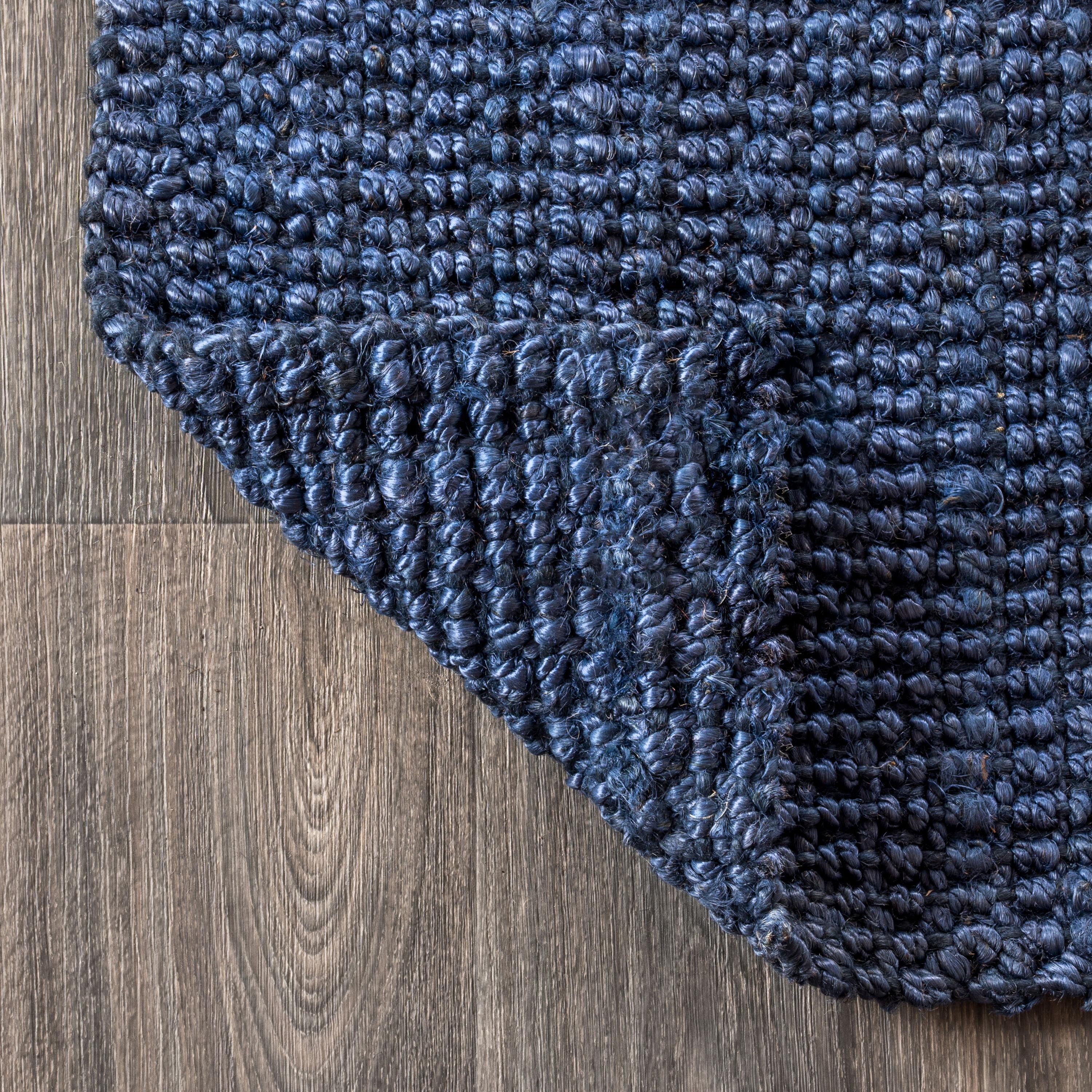 3'x5' Pata Hand Woven Chunky Jute Area Rug, Navy - JONATHAN Y