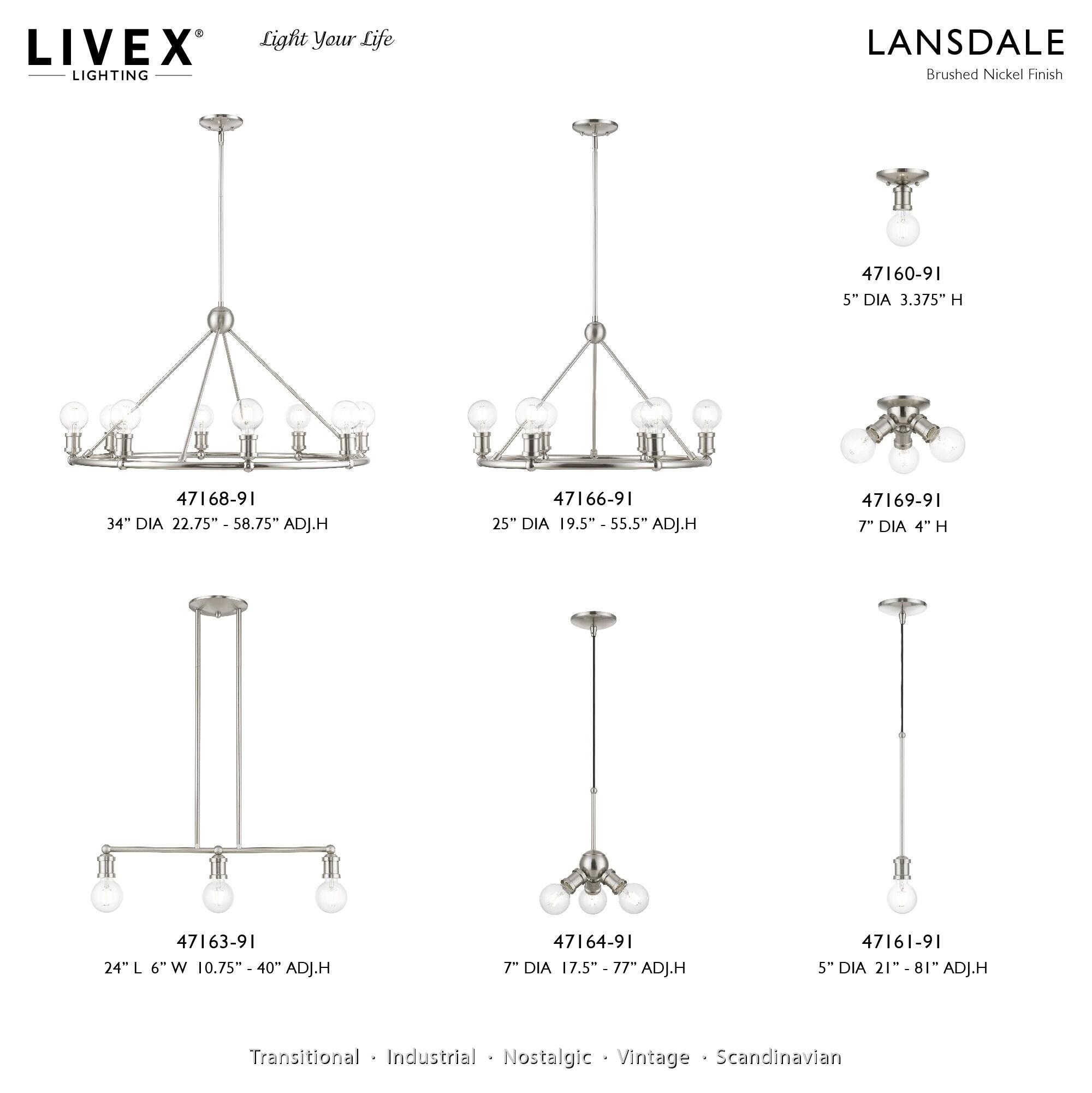 Livex Lighting Lansdale 1 - Light Vanity in  Brushed Nickel