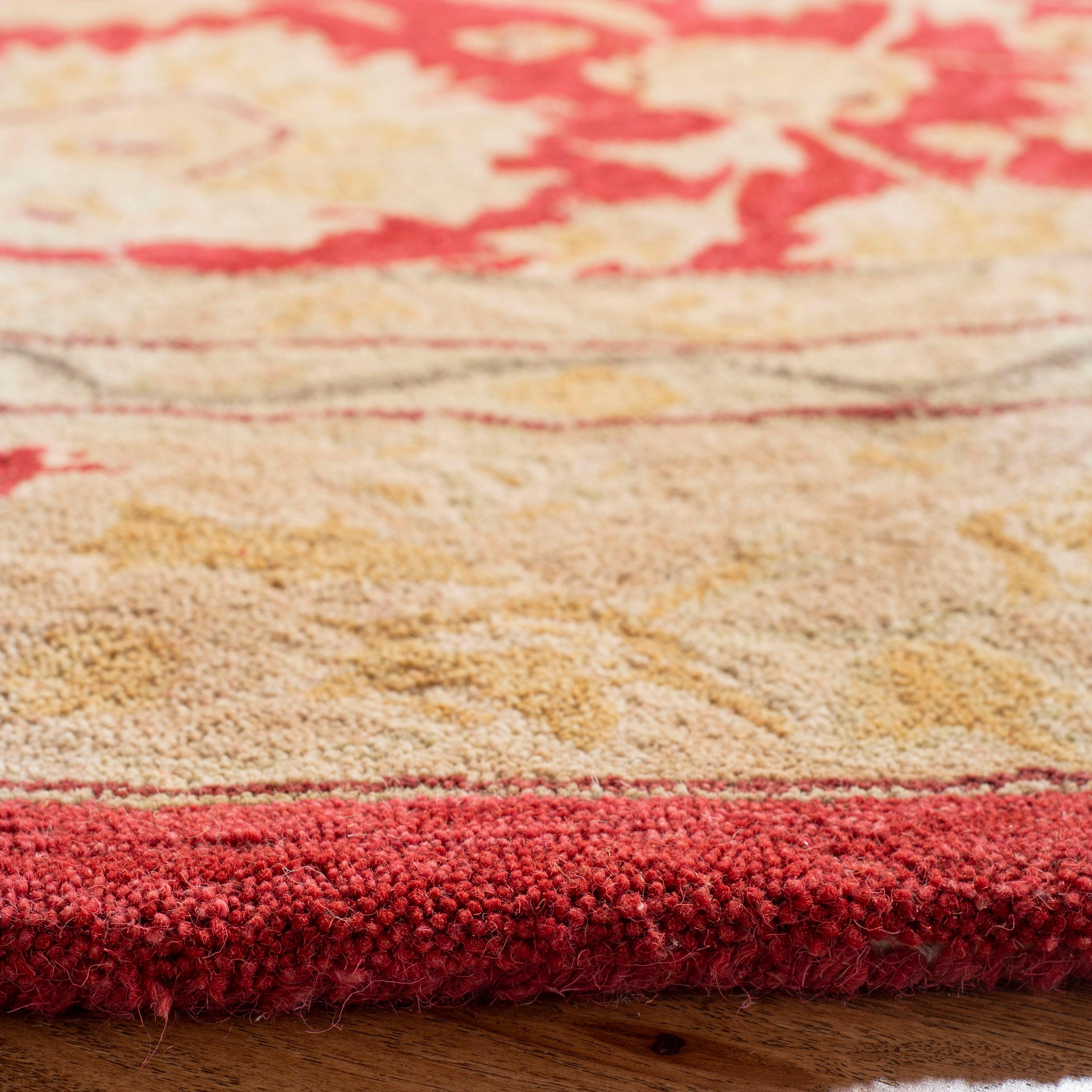 Anatolia AN522 Hand Tufted Indoor Area Rug - Red/Ivory - 4' Round - Safavieh