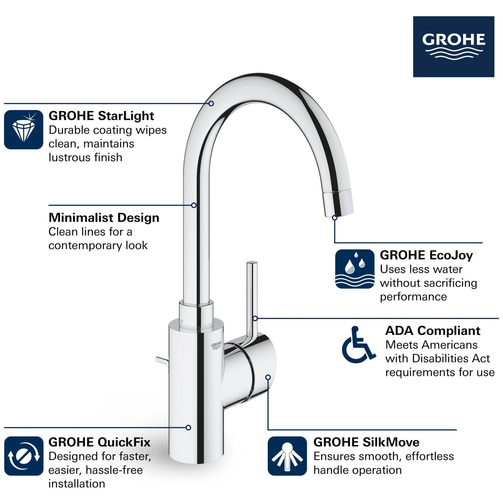 Concetto™ Single Hole Bathroom Faucet with Drain Assembly