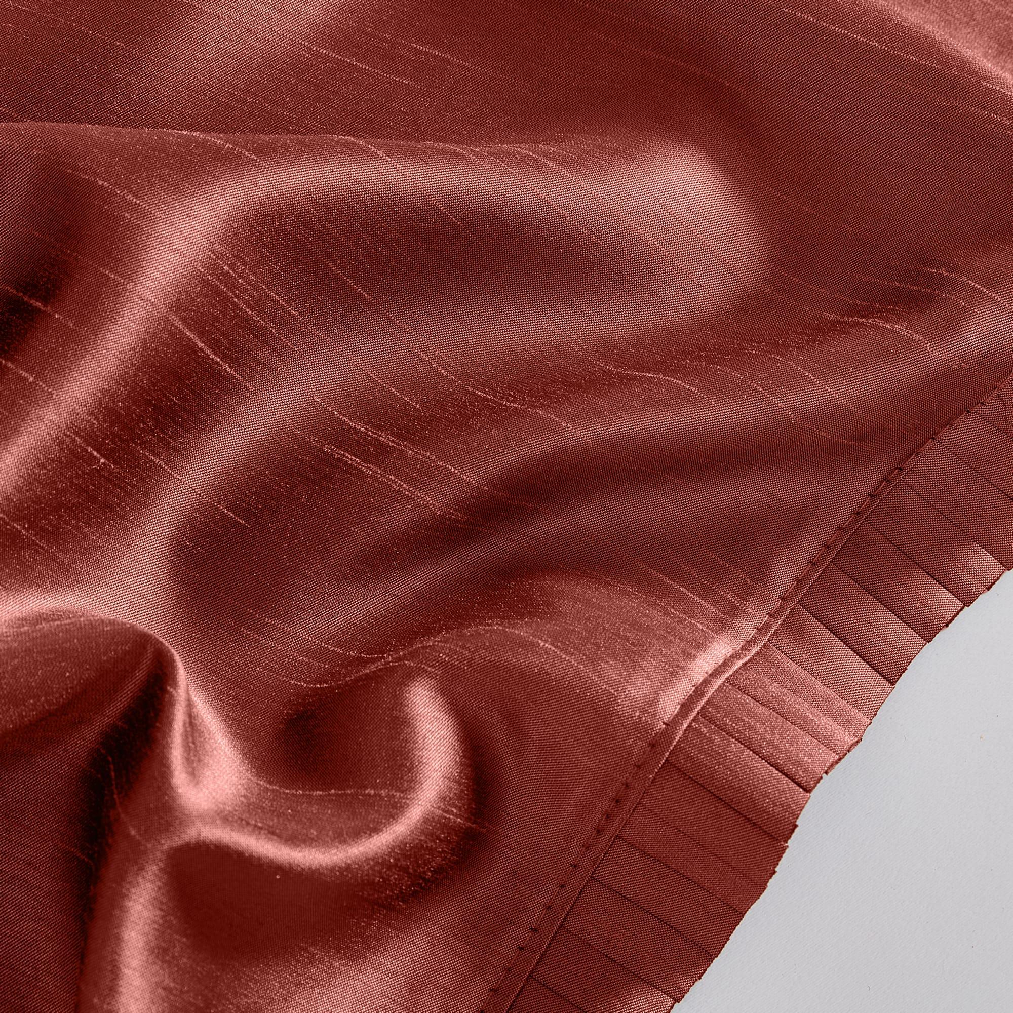 Versailles Faux Silk Room Darkening Single Window Curtain Panel - 52" x 108" - Rouge Red - Elrene Home Fashions