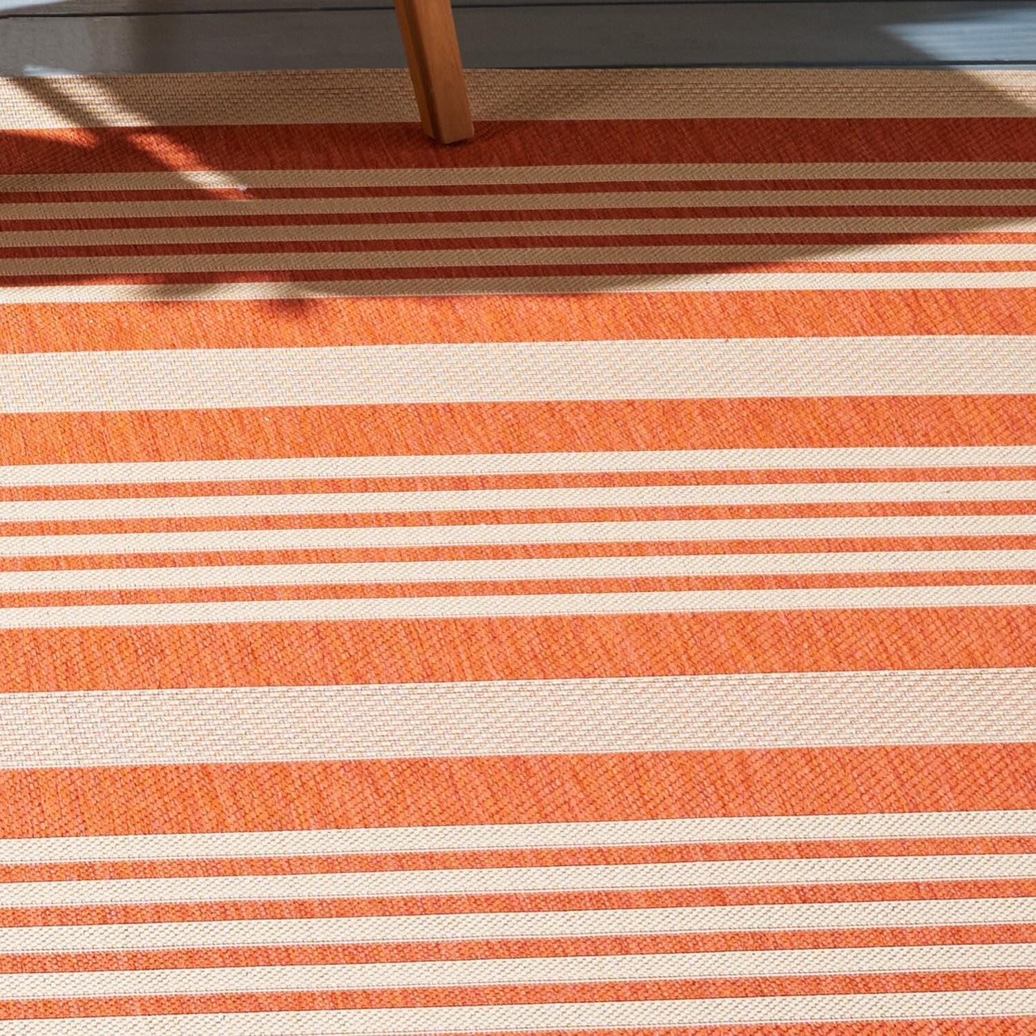 Courtyard CY6062 Power Loomed Indoor/Outdoor Area Rug - Terracotta/Beige - 6'7"x6'7" - Safavieh.