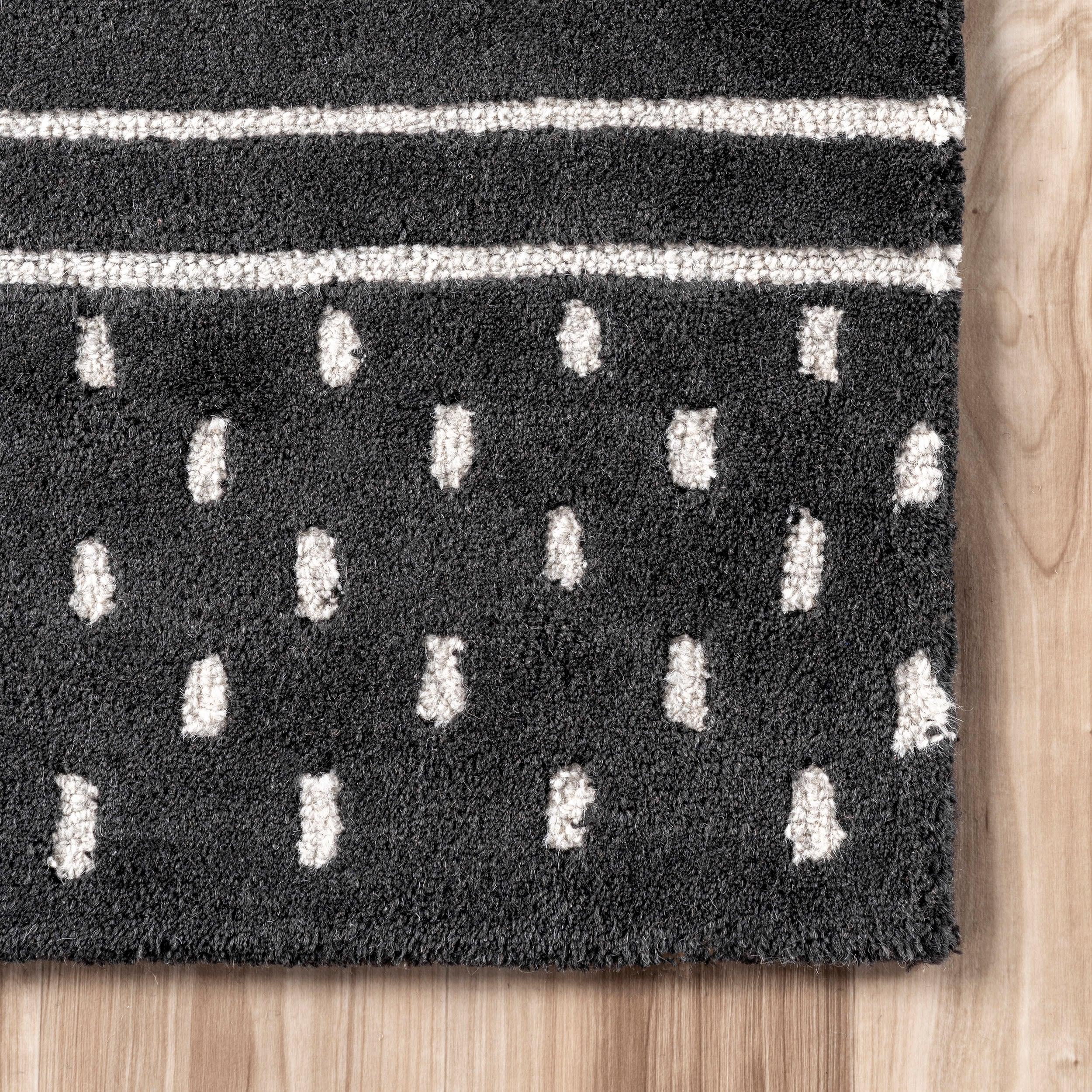 Nuloom Mandia Striped Wool Area Rug, 9' x 12', Charcoal